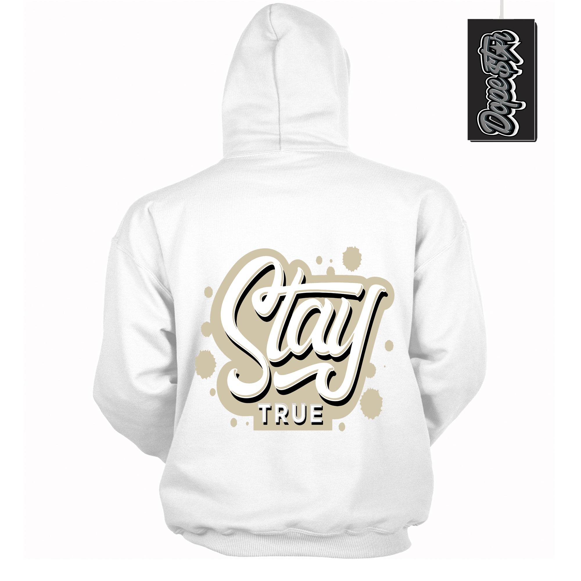 Cool White Hoodie with “ Stay True ”  design that Perfectly Matches Gratitude 11s Sneakers.