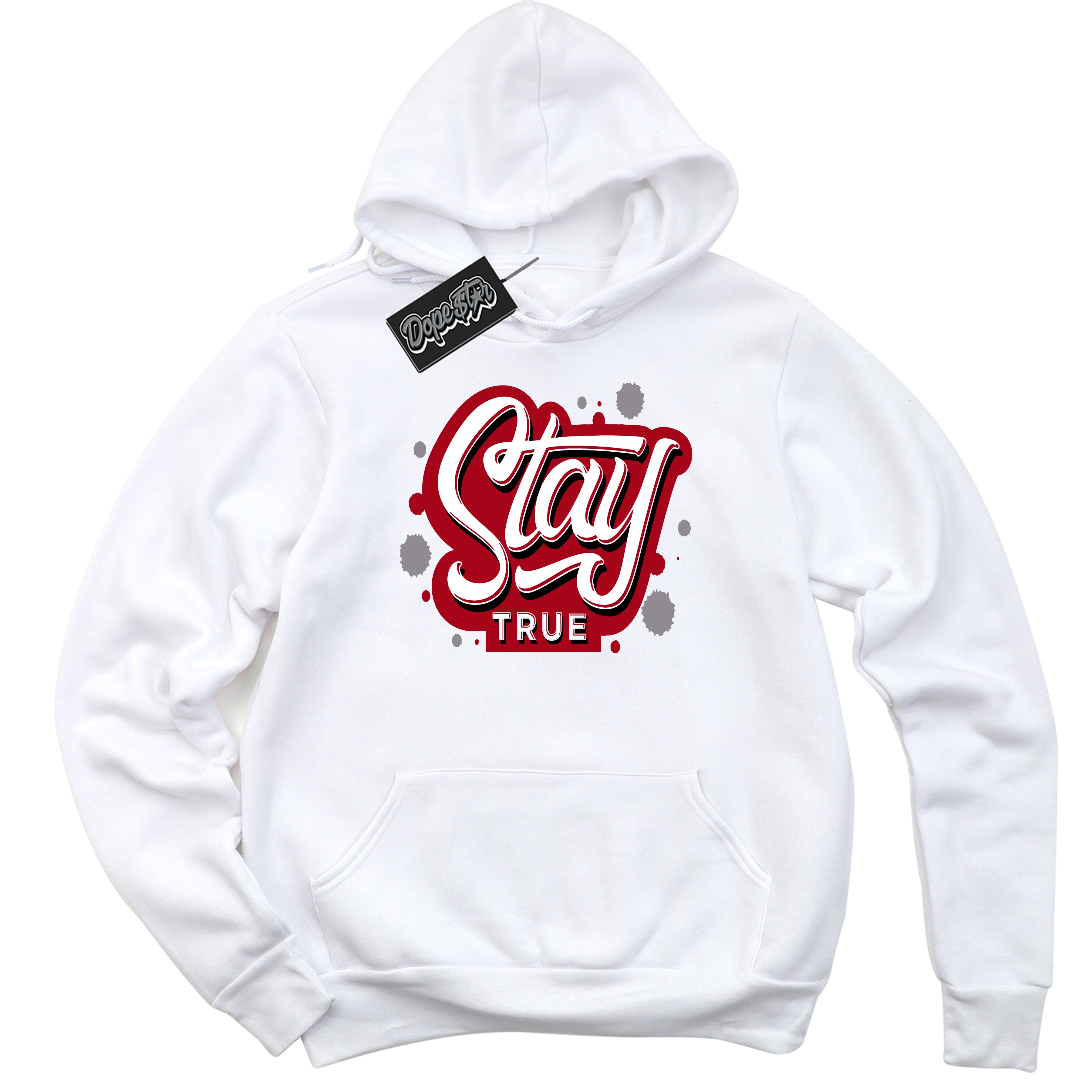 Cool White Hoodie with “ Stay True ”  design that Perfectly Matches Bred Reimagined 4s Jordans.