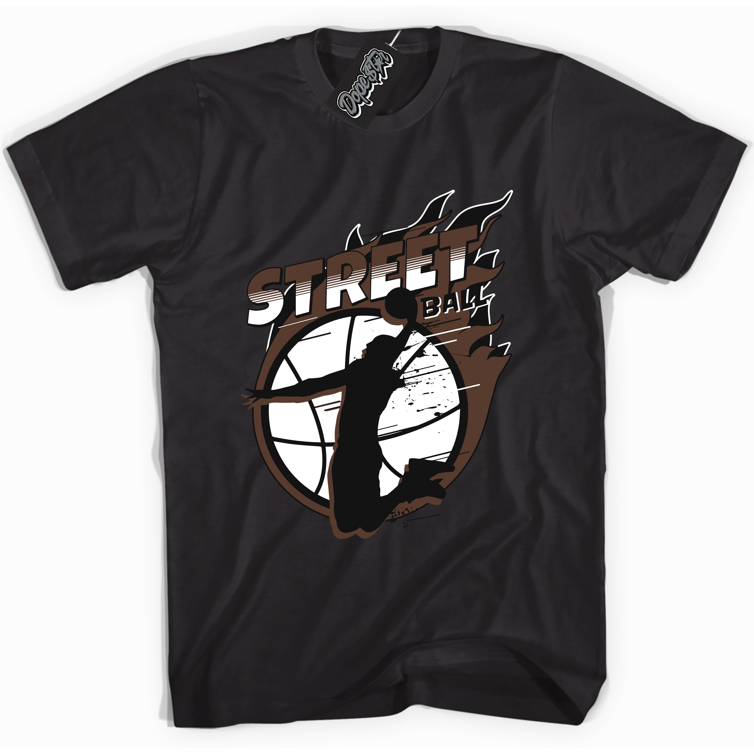 Cool Black graphic tee with “ Street Ball ” design, that perfectly matches Palomino 1s sneakers 