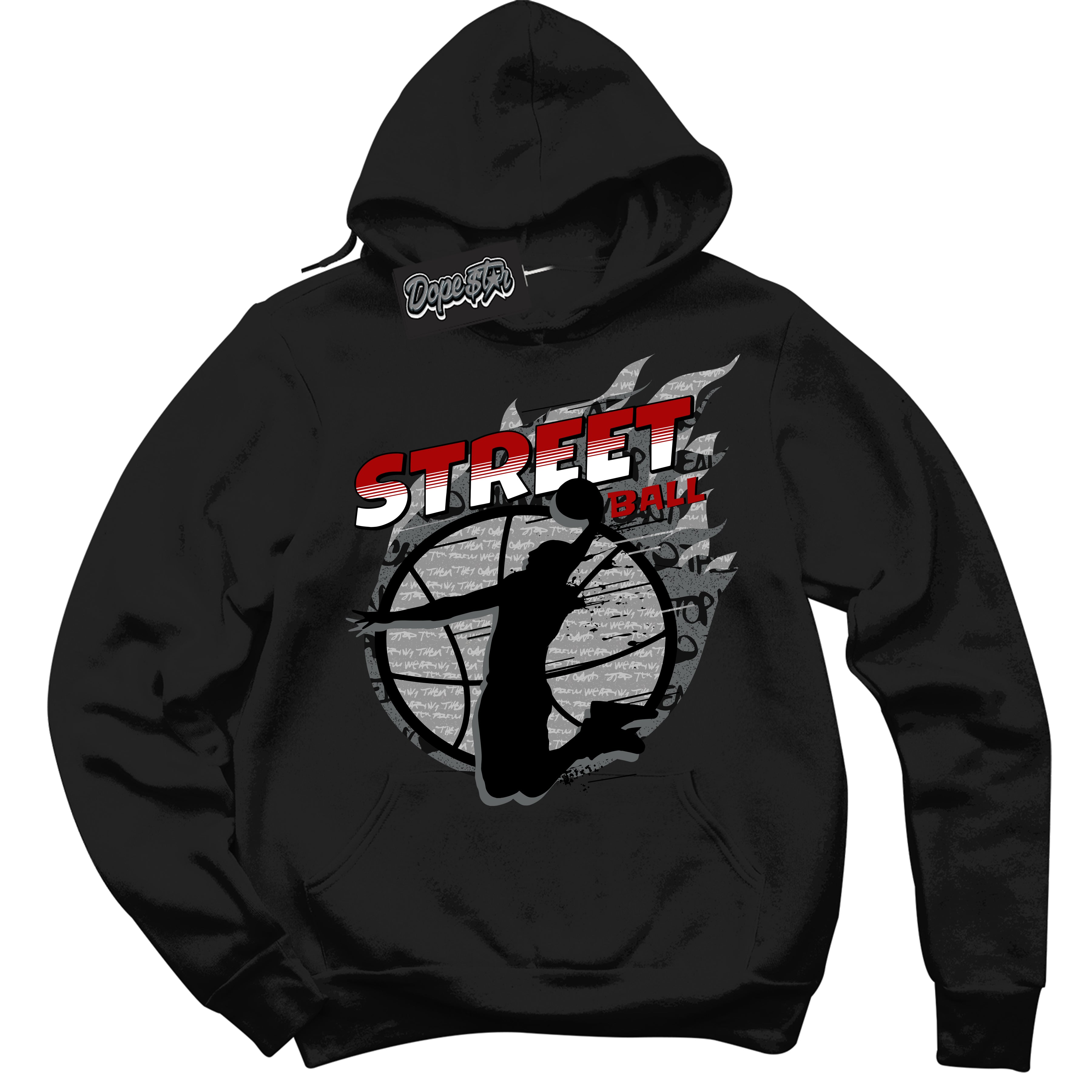 Cool Black Hoodie with “ Street Ball ”  design that Perfectly Matches Rebellionaire 1s Sneakers.