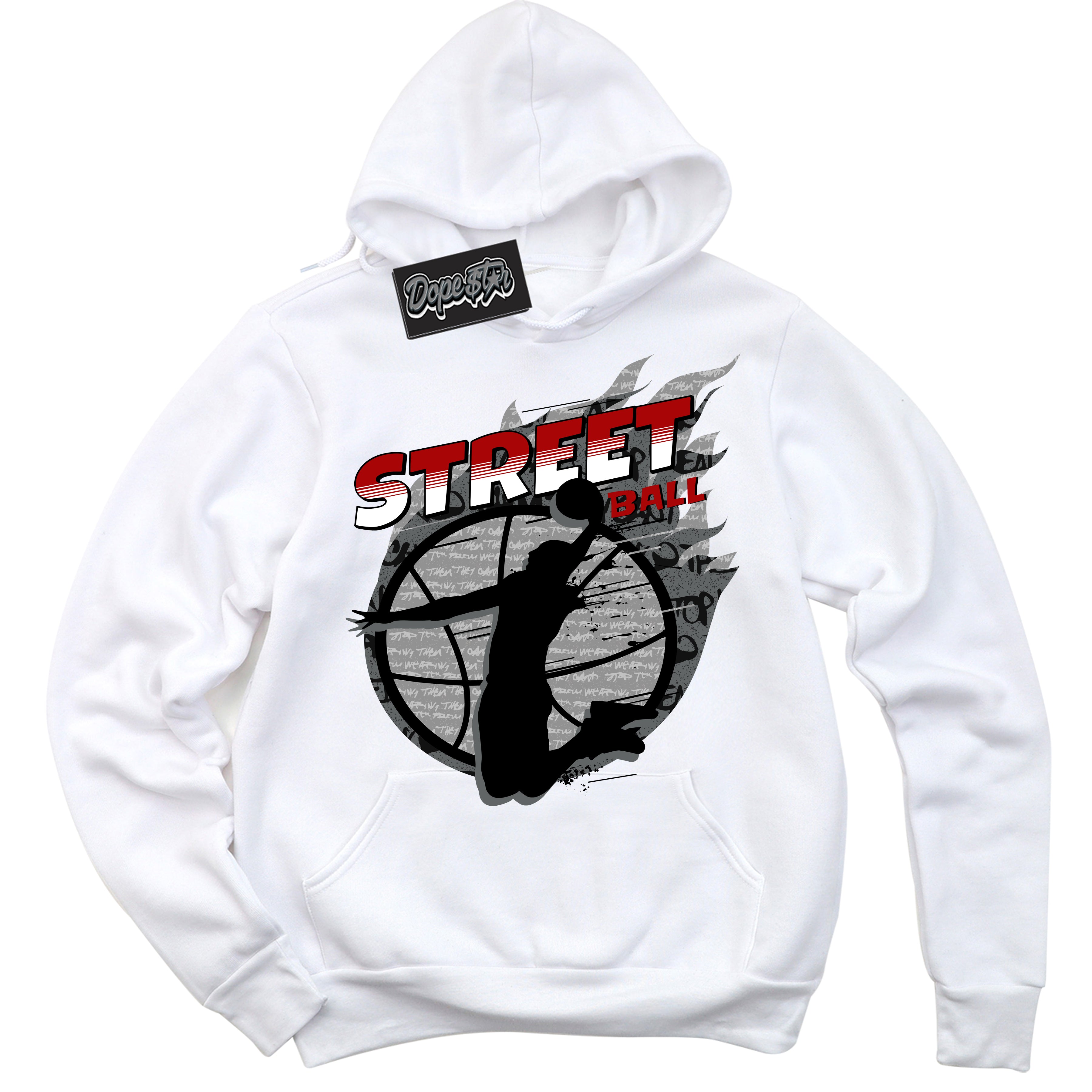 Cool White Hoodie with “ Street Ball ”  design that Perfectly Matches Rebellionaire 1s Sneakers.