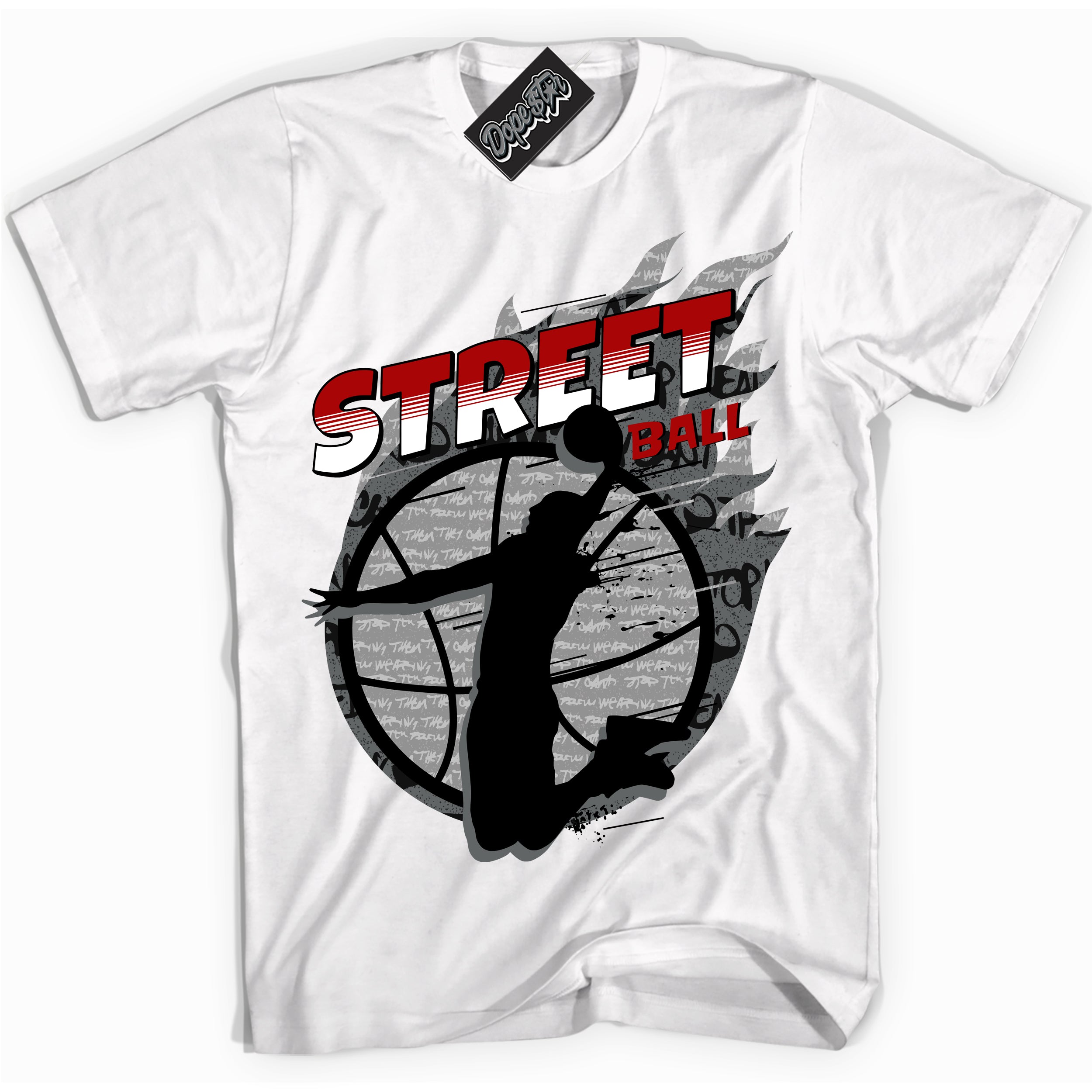 Cool White Shirt with “ Street Ball ” design that perfectly matches Rebellionaire 1s Sneakers.