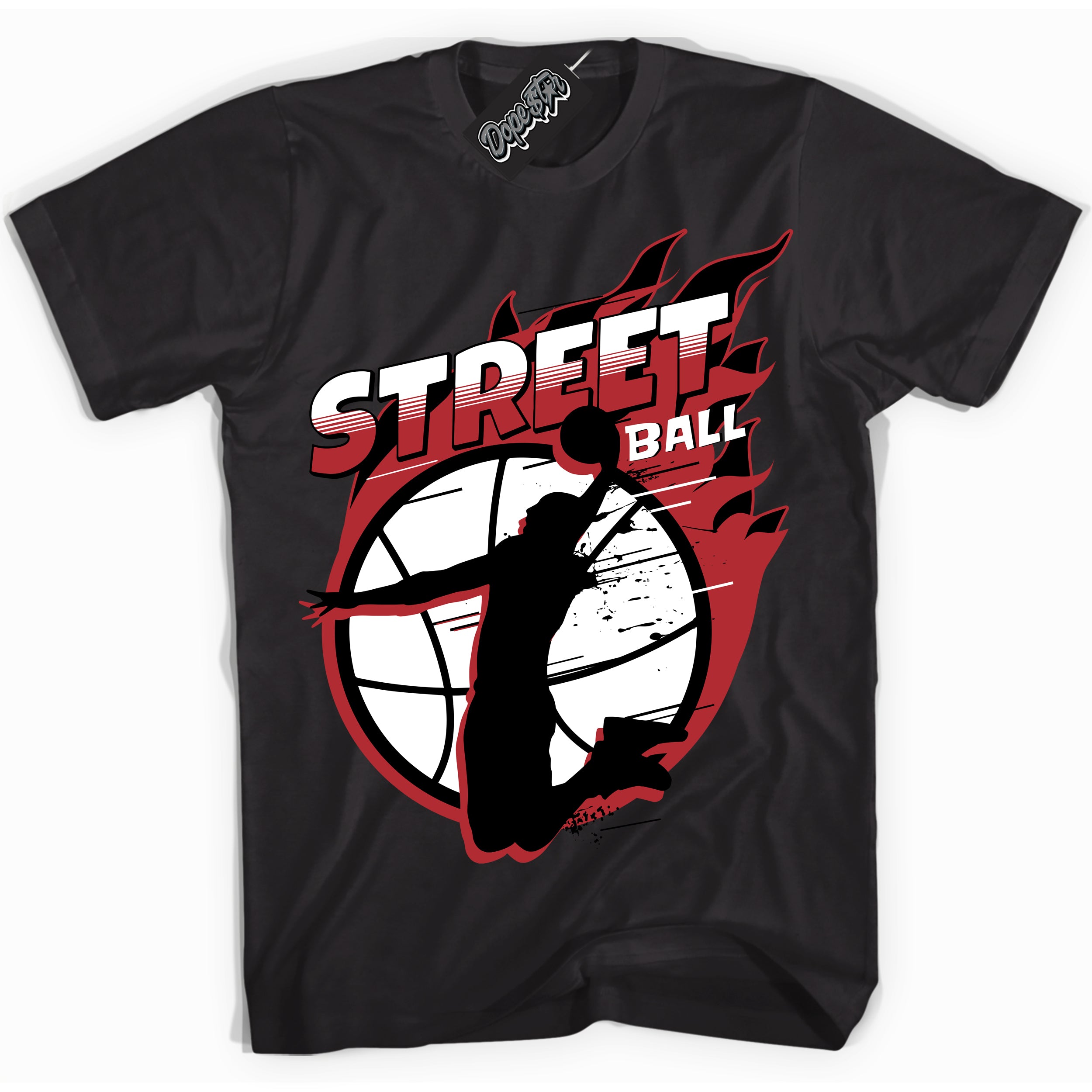 Cool Black graphic tee with “ Street Ball ” print, that perfectly matches Lost And Found 1s sneakers 