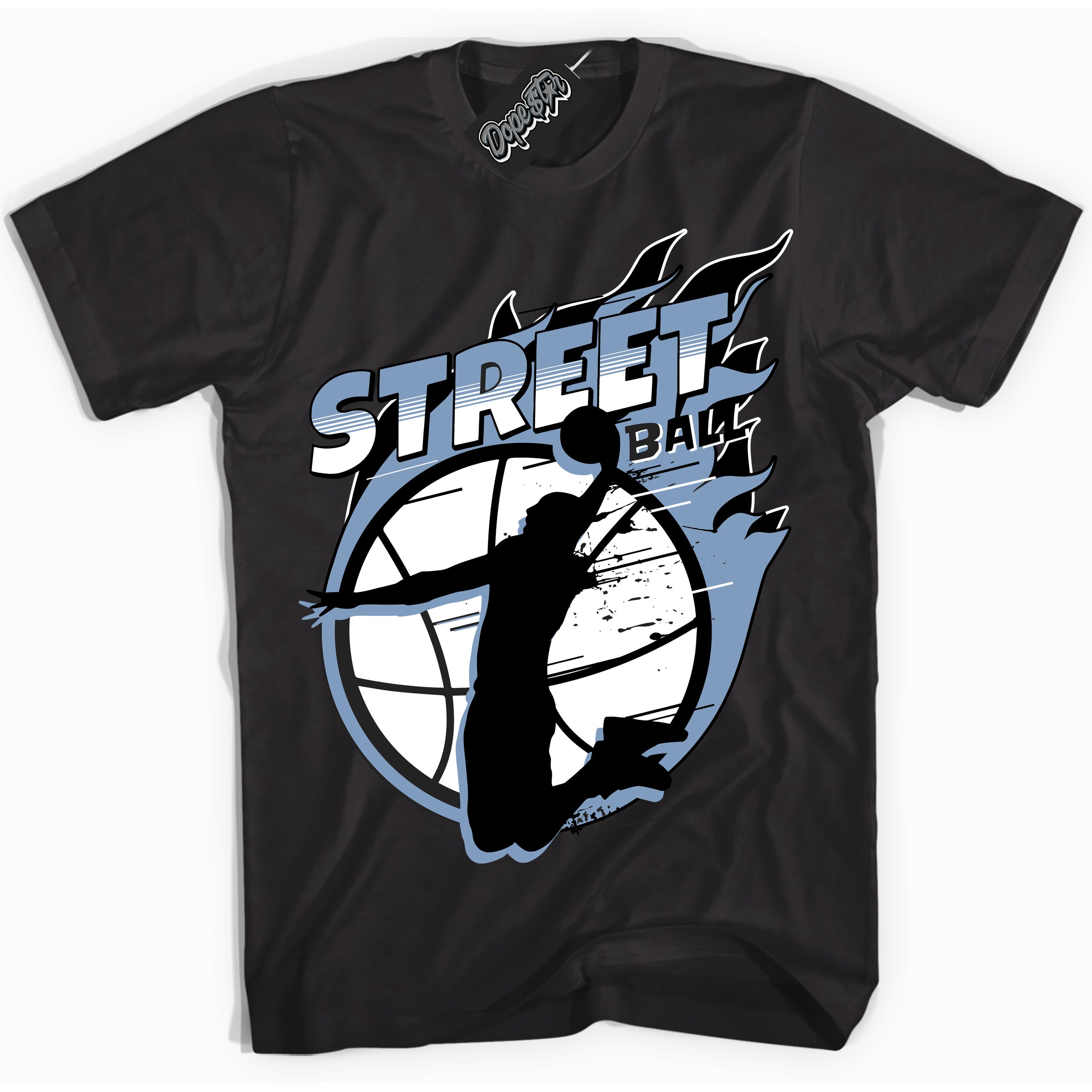 Cool Black Shirt with “ Street Ball” design that perfectly matches Reverse Oreo 6s Sneakers.