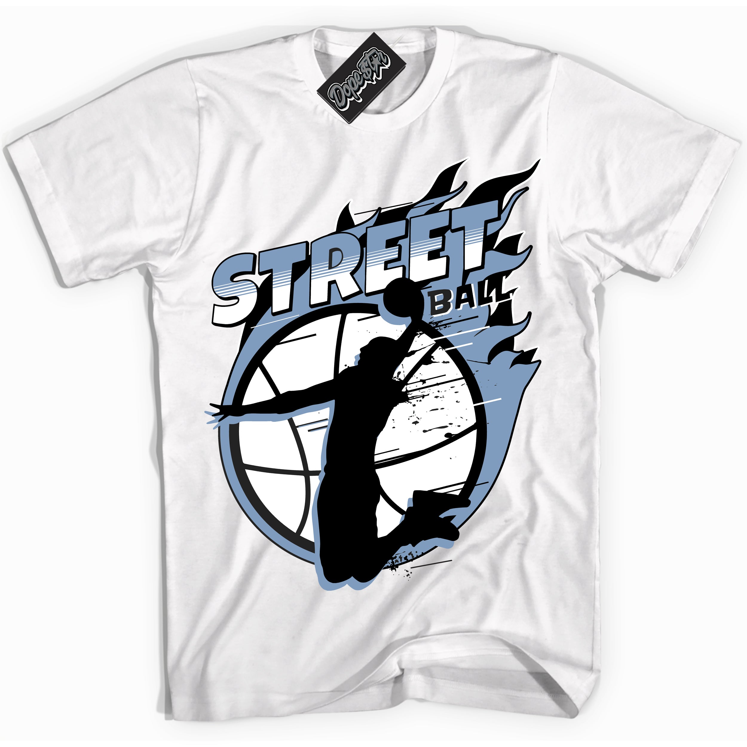 Cool White Shirt with “ Street Ball” design that perfectly matches Reverse Oreo 6s Sneakers.