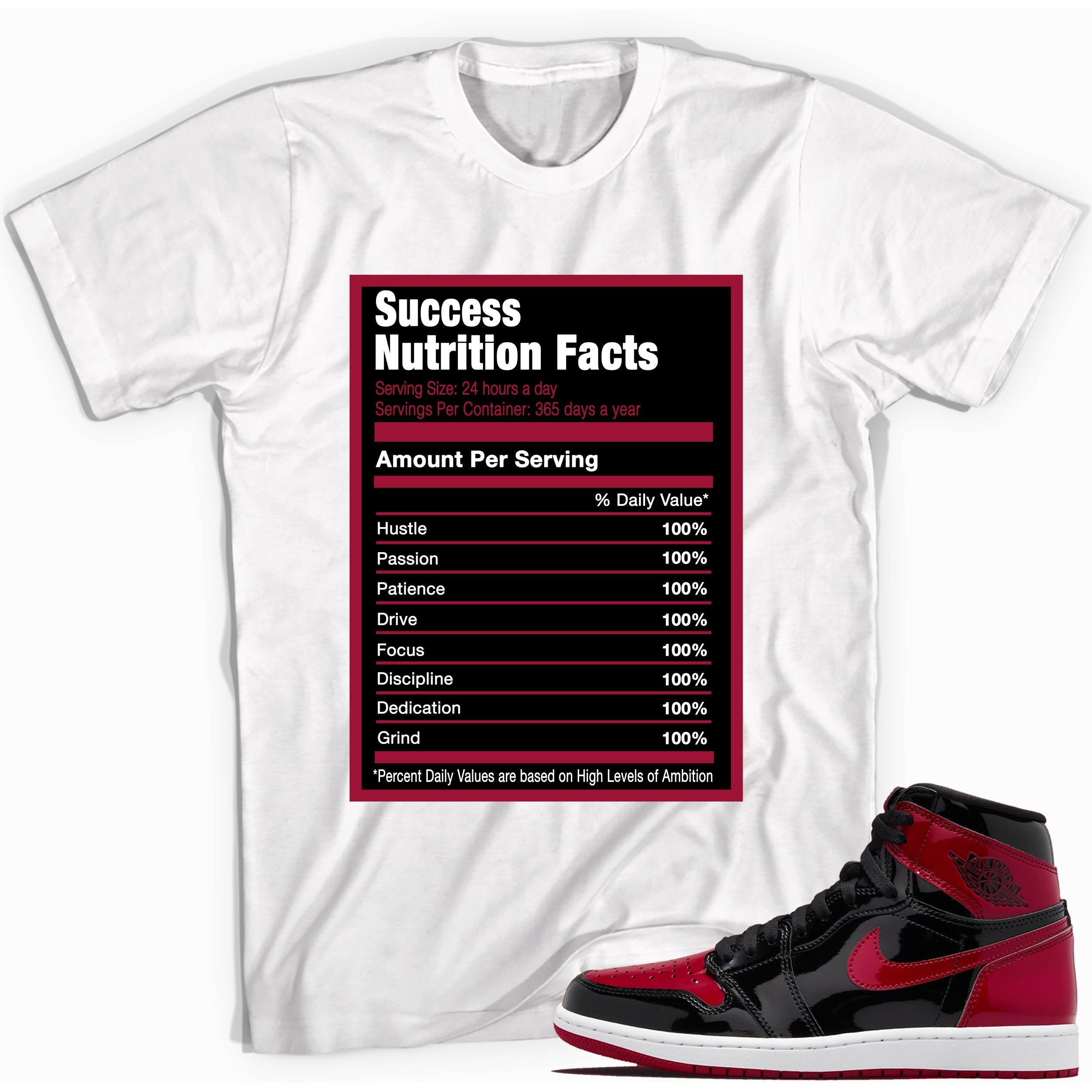 1s Bred Patent Shirt Success Nutrition Facts - Sneaker Shirts Outlet