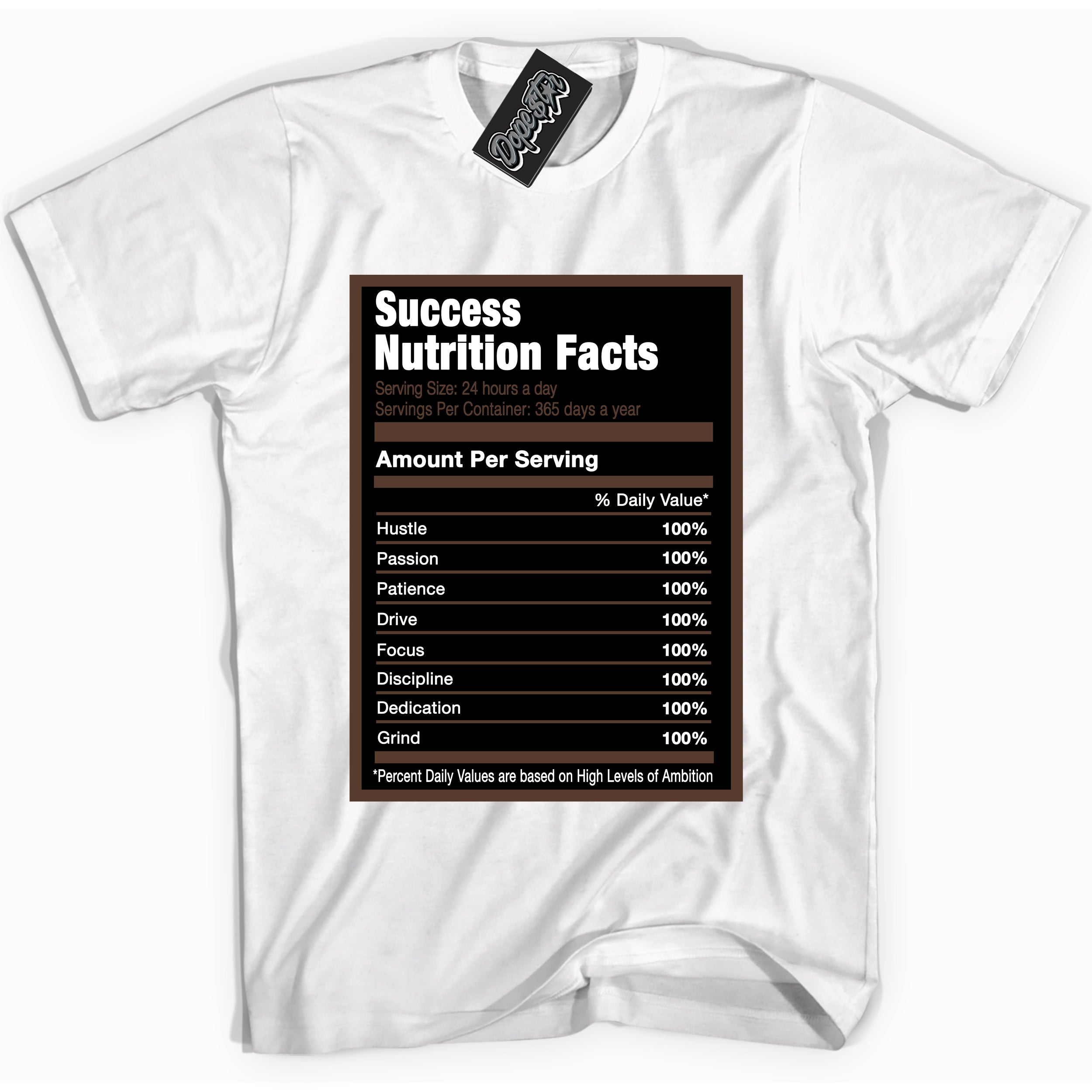 Cool White graphic tee with “ Success Nutrition ” design, that perfectly matches Palomino 1s sneakers 