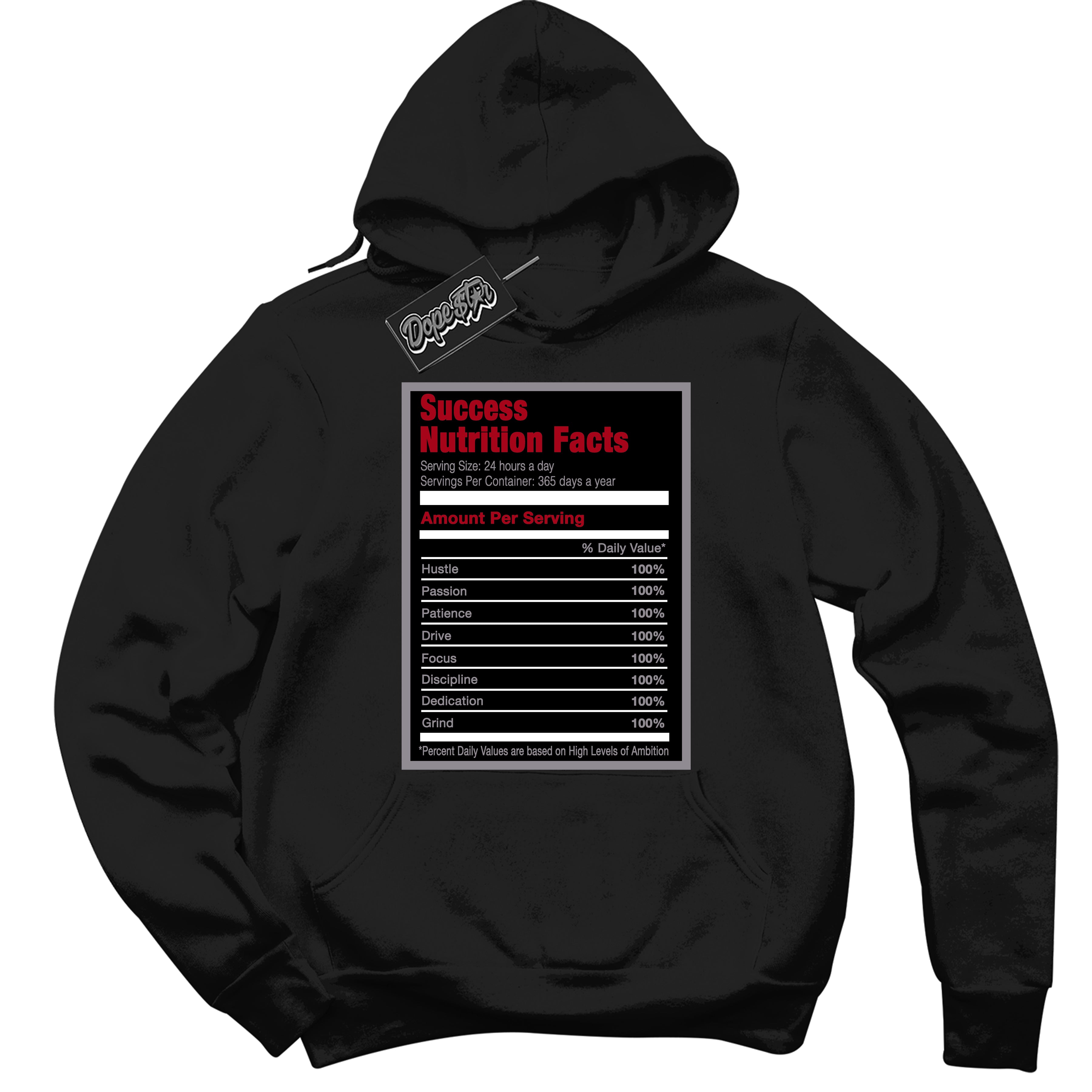 Cool Black Hoodie with “ Success Nutrition ”  design that Perfectly Matches  Bred Reimagined 4s Jordans.