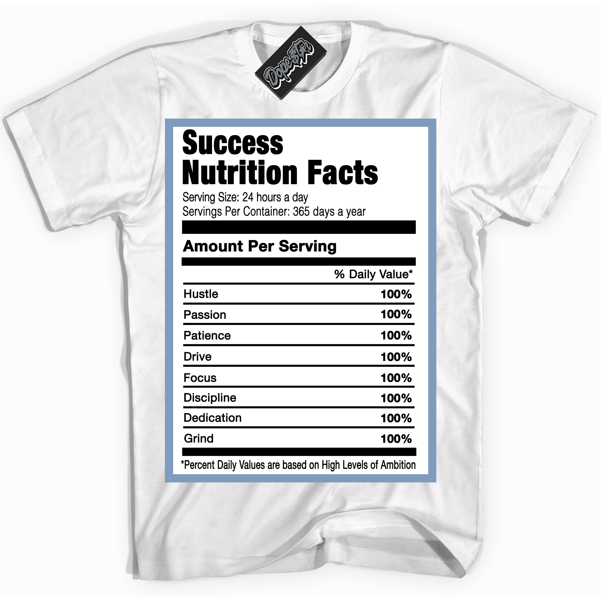 Cool White Shirt with “ Success Nutrition” design that perfectly matches Reverse Oreo 6s Sneakers.