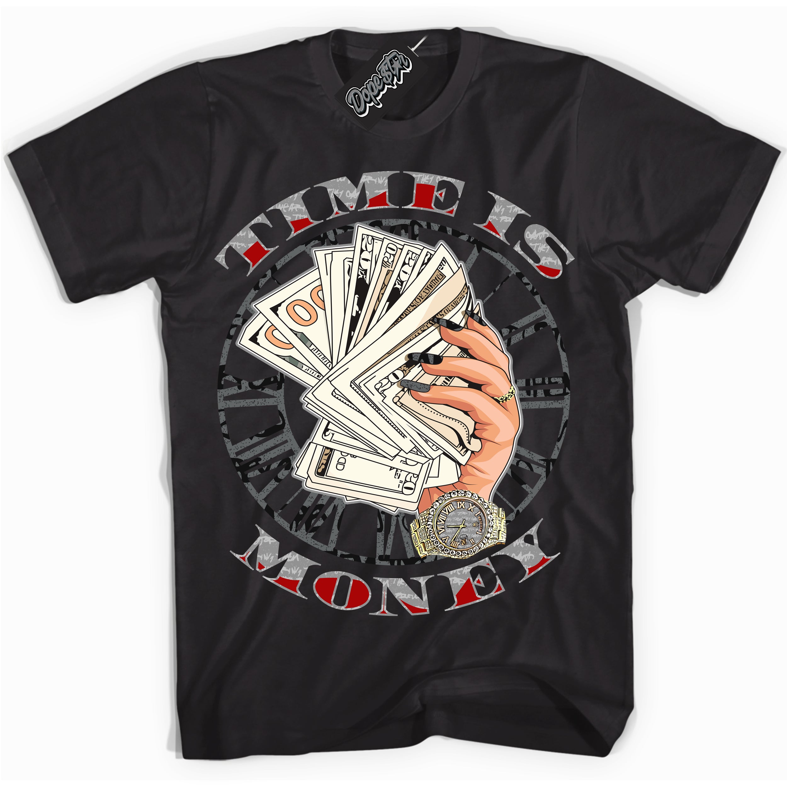 Cool Black Shirt with “ Time Is Money ” design that perfectly matches Rebellionaire 1s Sneakers.