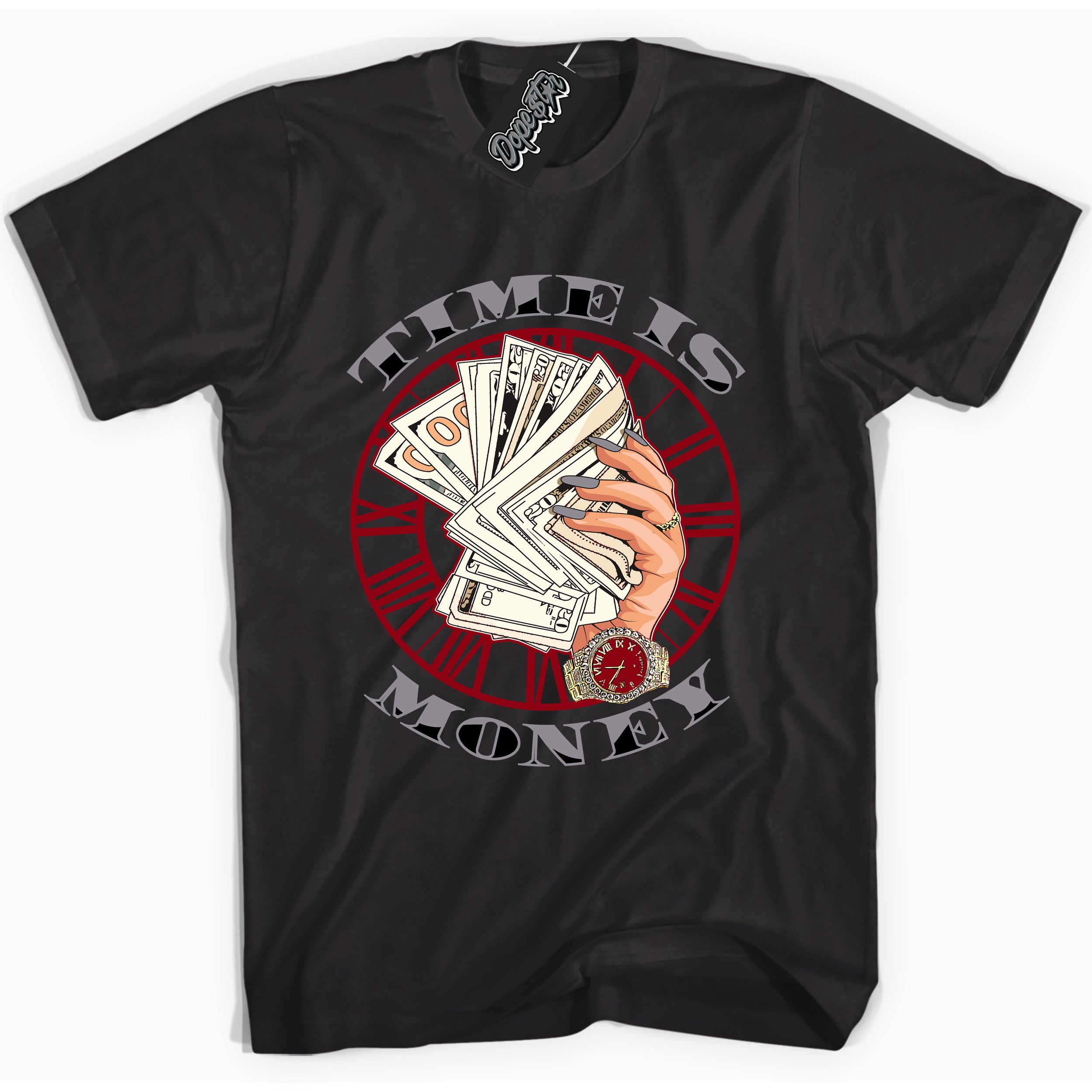 Cool Black Shirt with “ Time Is Money” design that perfectly matches Bred Reimagined 4s Jordans.