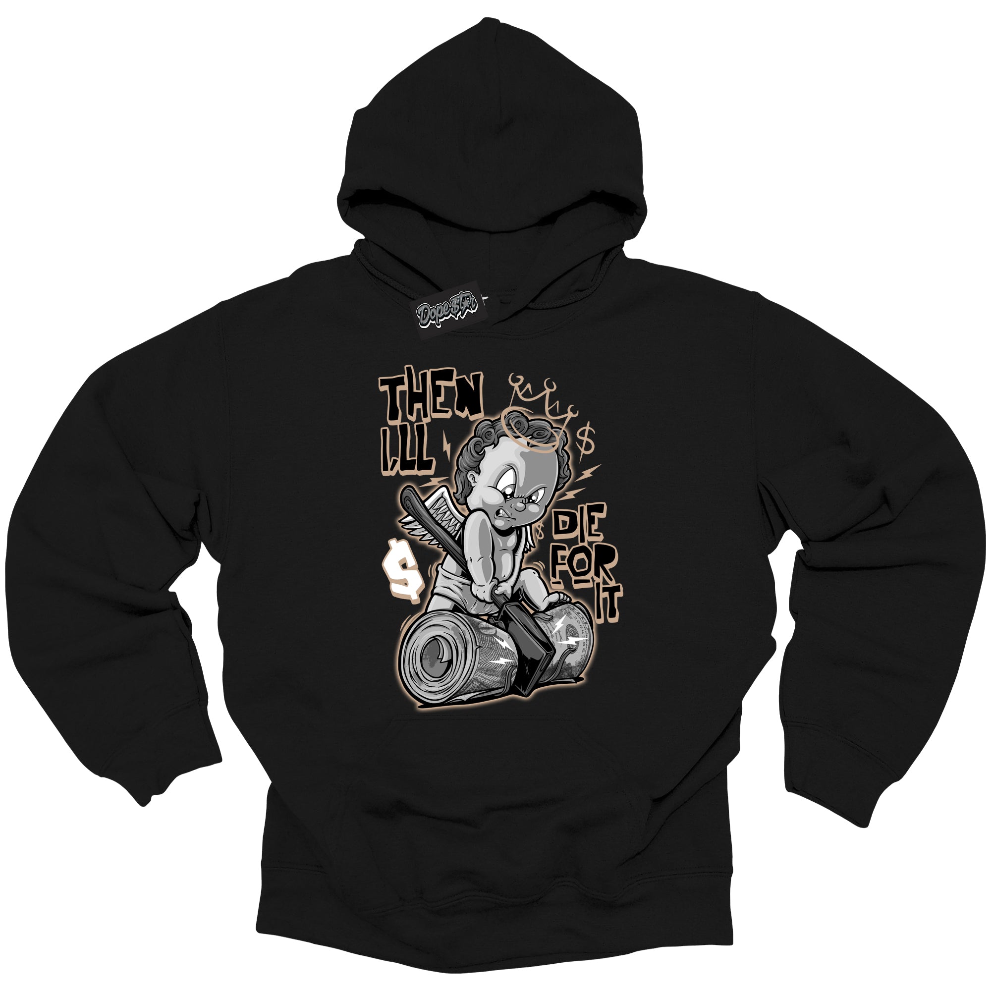 Cool Black Graphic DopeStar Hoodie with “ Then I'll “ print, that perfectly matches Palomino 1s sneakers