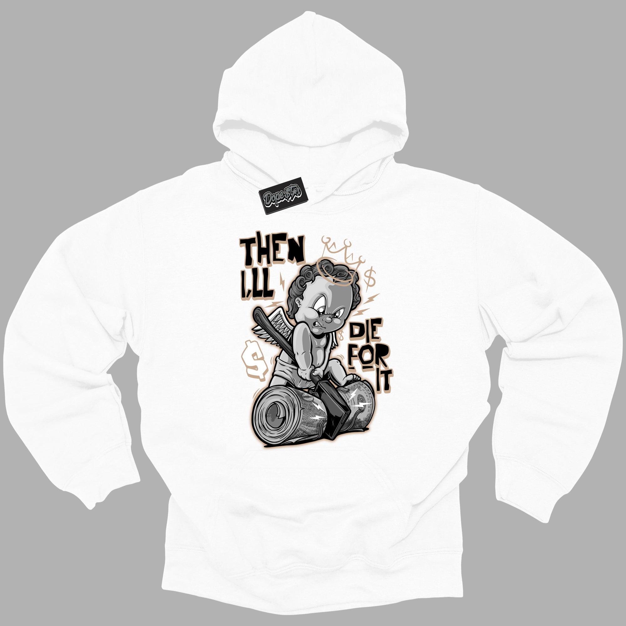 Cool White Graphic DopeStar Hoodie with “ Then I'll “ print, that perfectly matches Palomino 1s sneakers