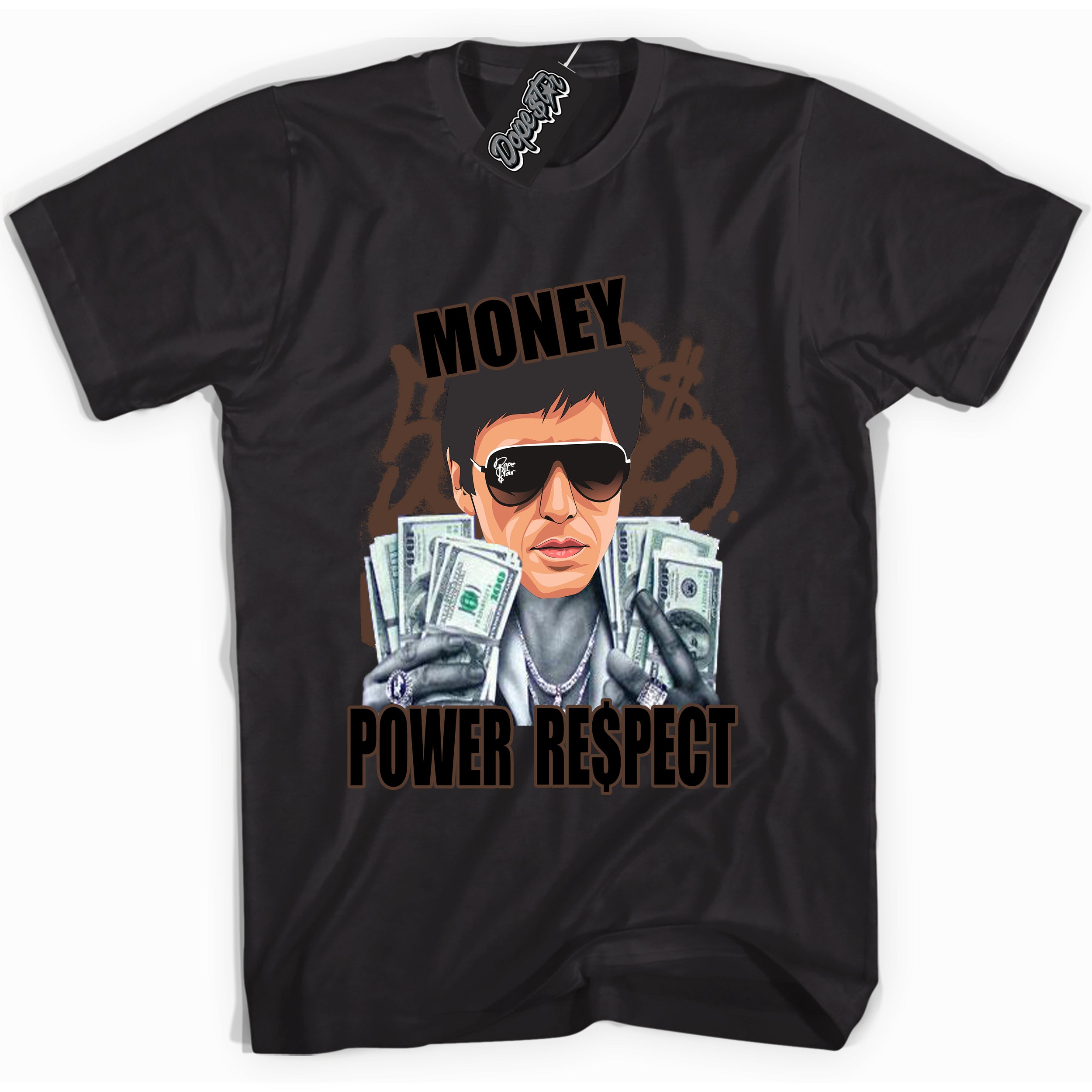 Cool Black graphic tee with “ Tony Montana ” design, that perfectly matches Palomino 1s sneakers 