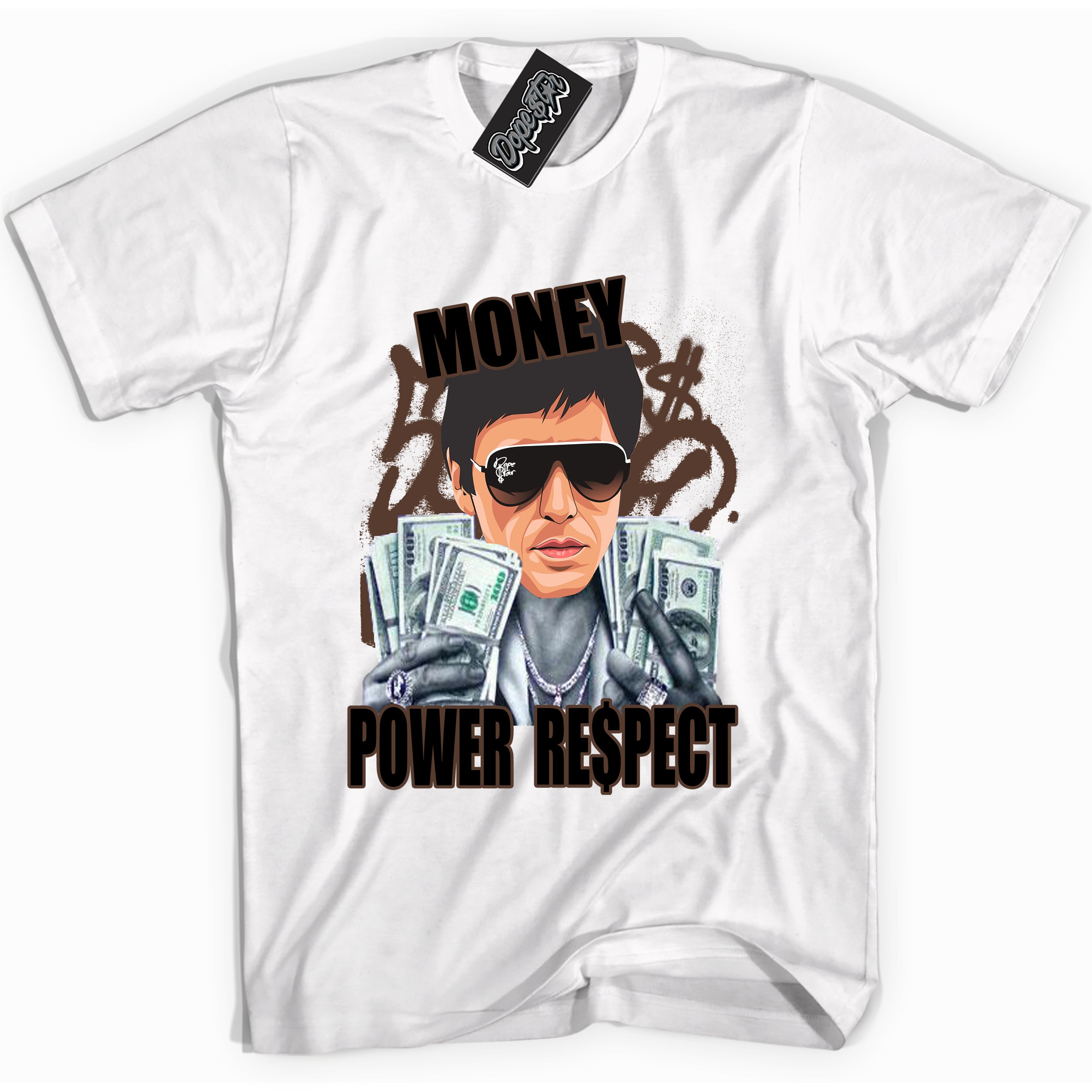 Cool White graphic tee with “ Tony Montana ” design, that perfectly matches Palomino 1s sneakers 