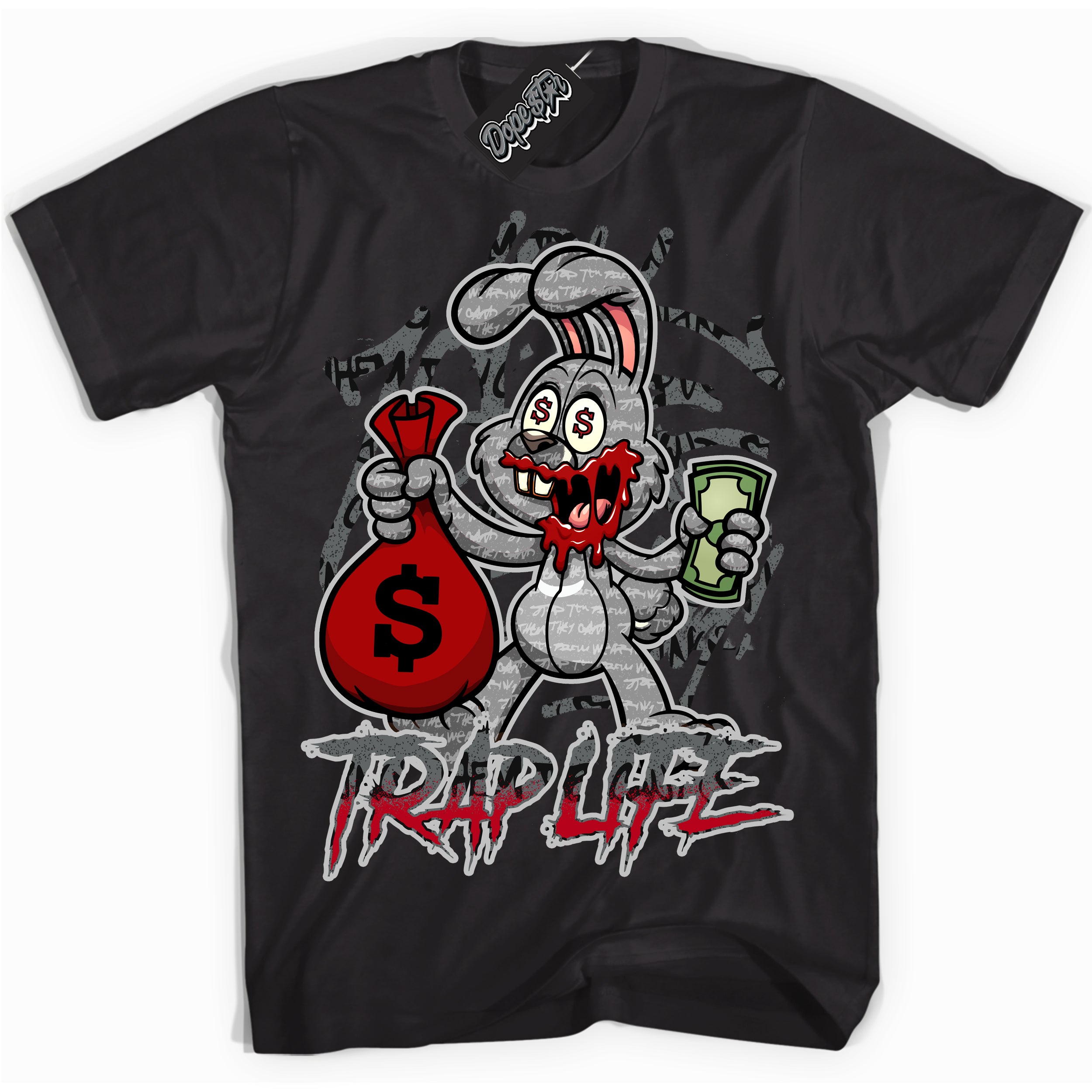 Cool Black Shirt with “ Trap Rabbit ” design that perfectly matches Rebellionaire 1s Sneakers.