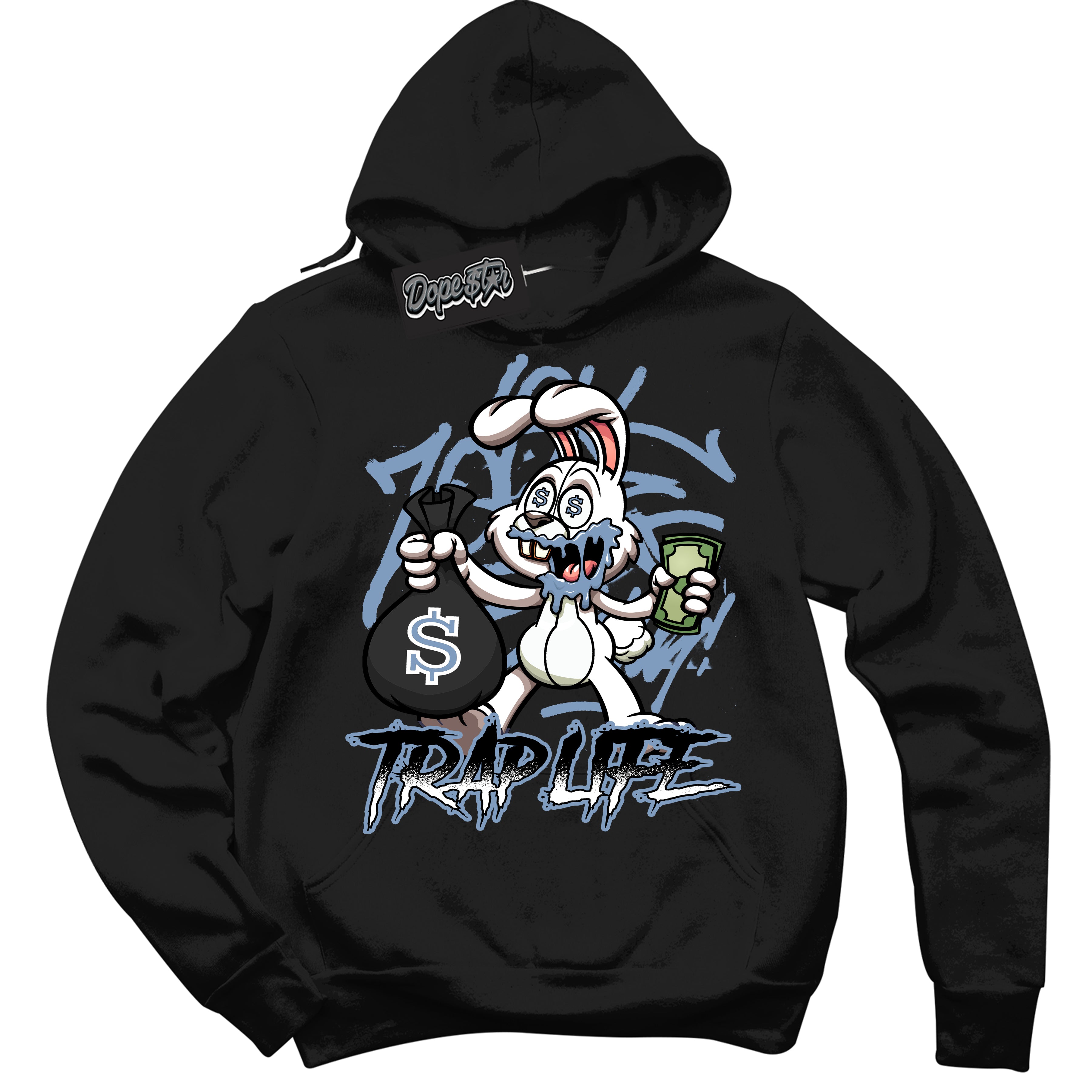 Cool Black Hoodie with “ Trap Rabbit ”  design that Perfectly Matches Reverse Oreo 6s Sneakers.