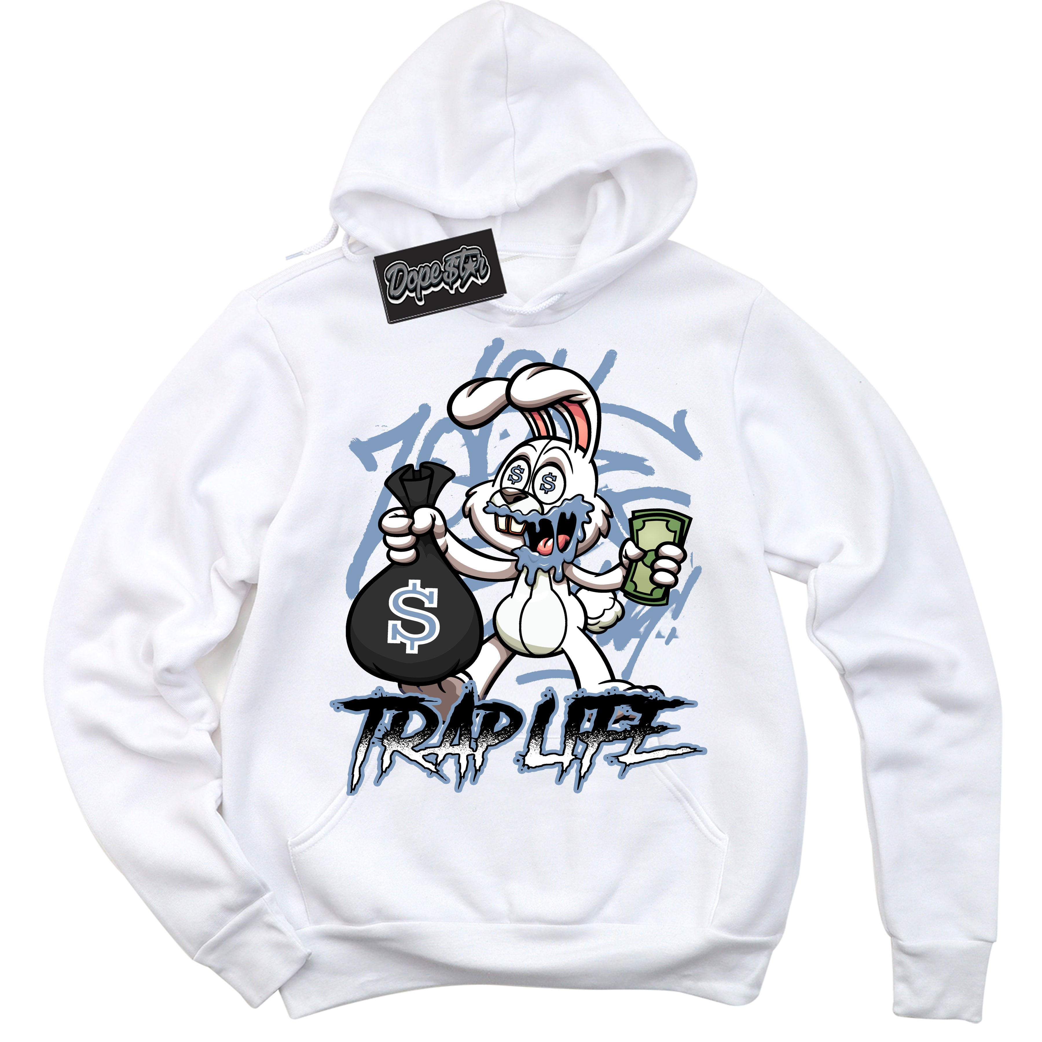 Cool White Hoodie with “ Trap Rabbit ”  design that Perfectly Matches Reverse Oreo 6s Sneakers.