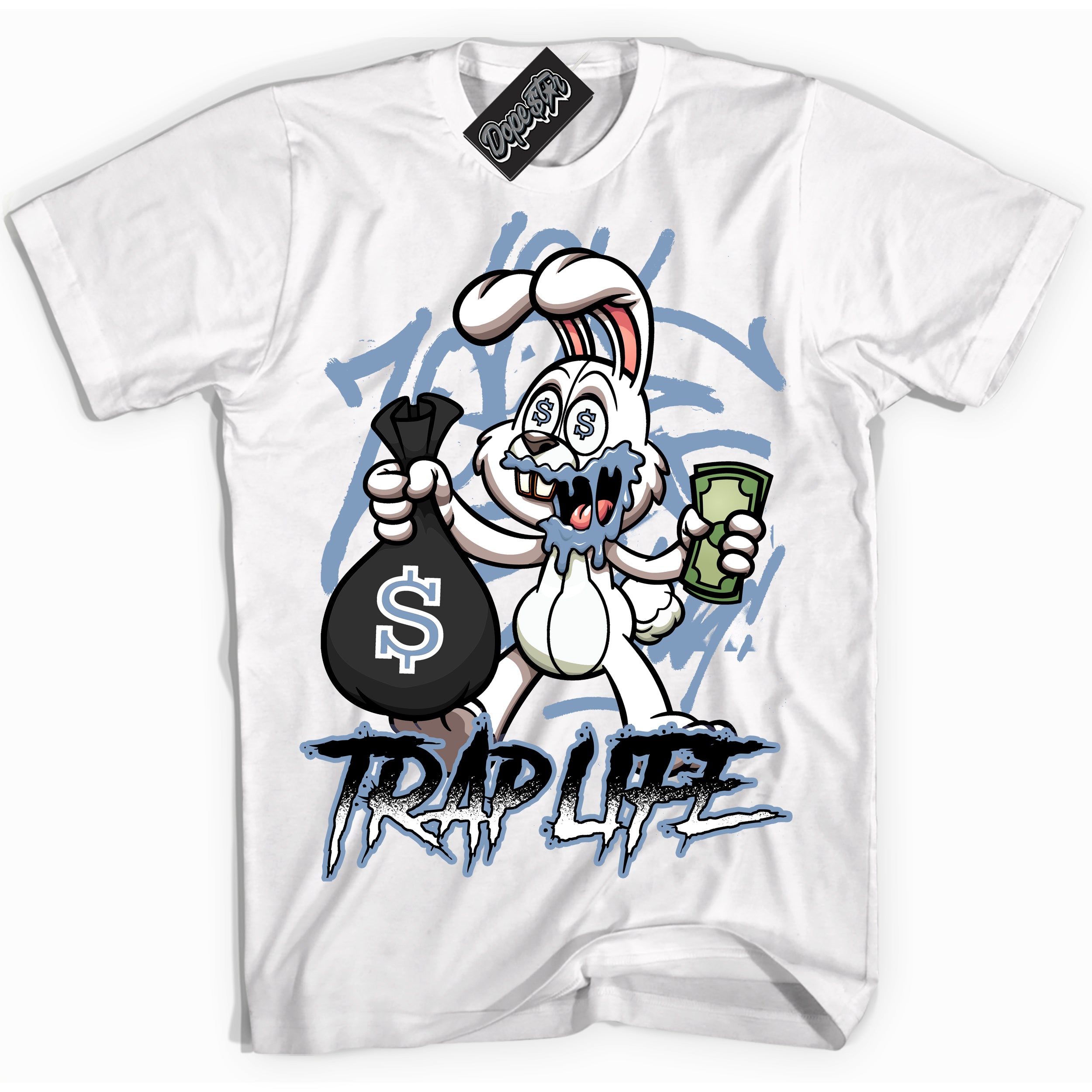 Cool White Shirt with “ Trap Rabbit” design that perfectly matches Reverse Oreo 6s Sneakers.