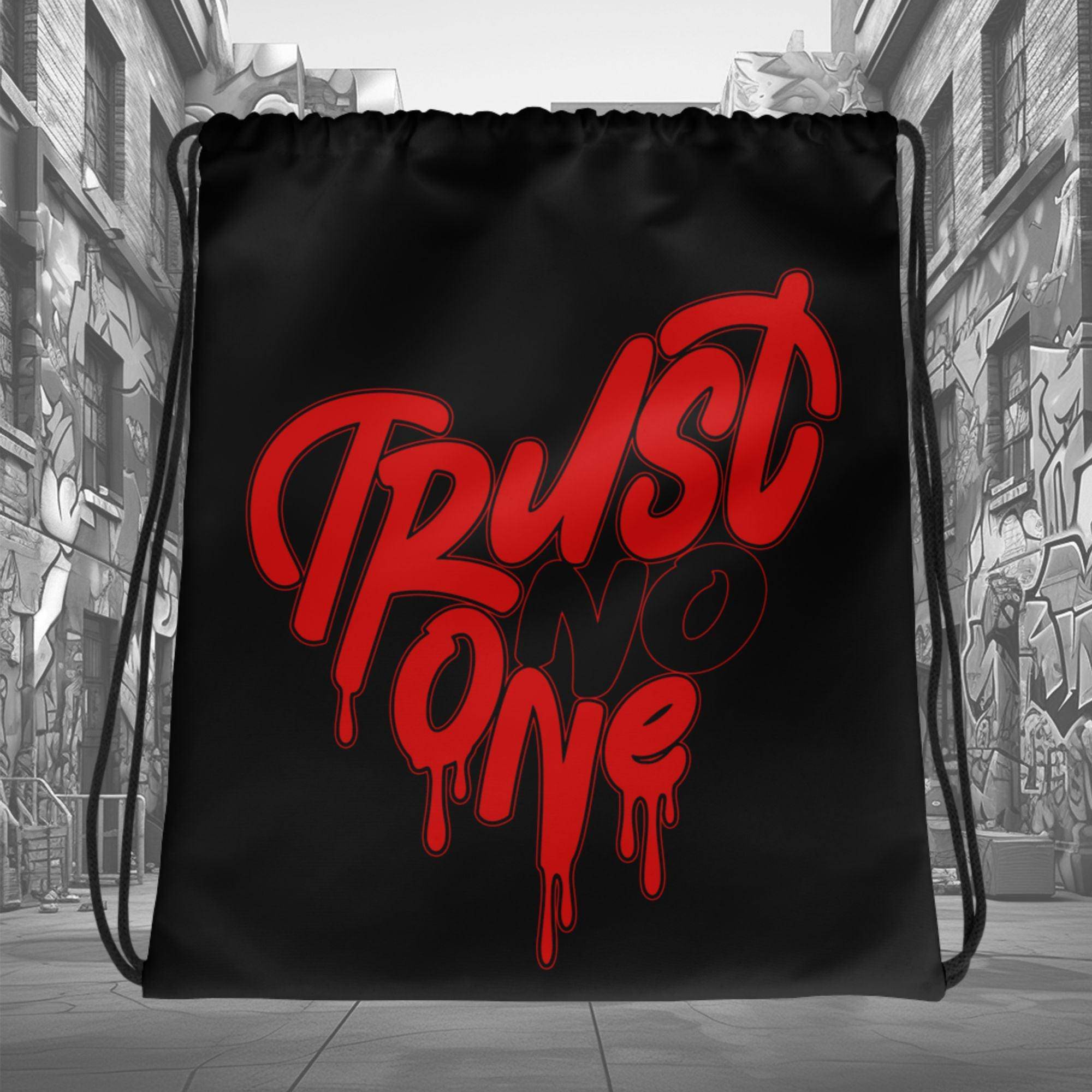 9s Chile Red Drawstring Bag Trust No One Heart - Sneaker Shirts Outlet