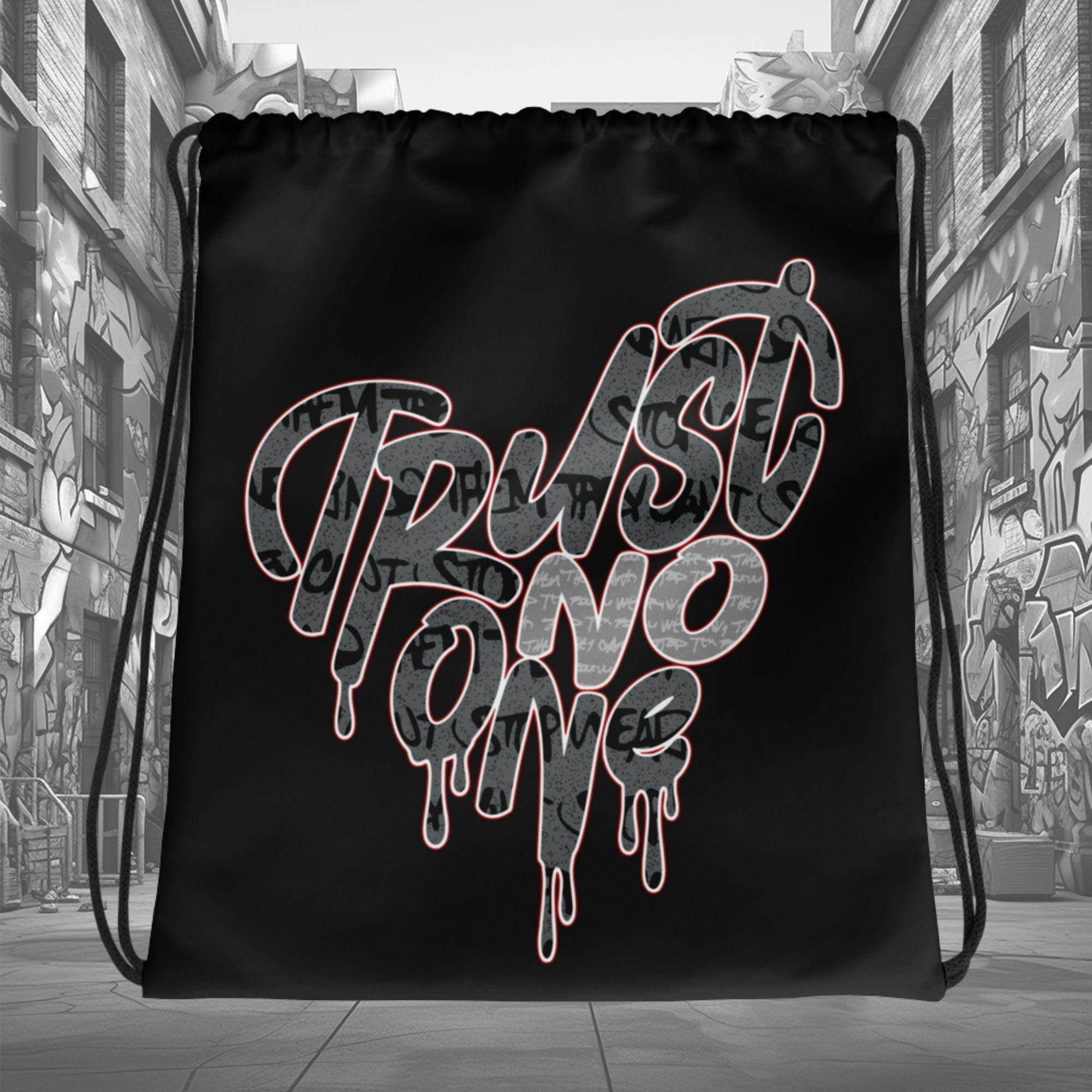 Rebellionaire 1s DopeStar Drawstring Bag Trust No One Heart