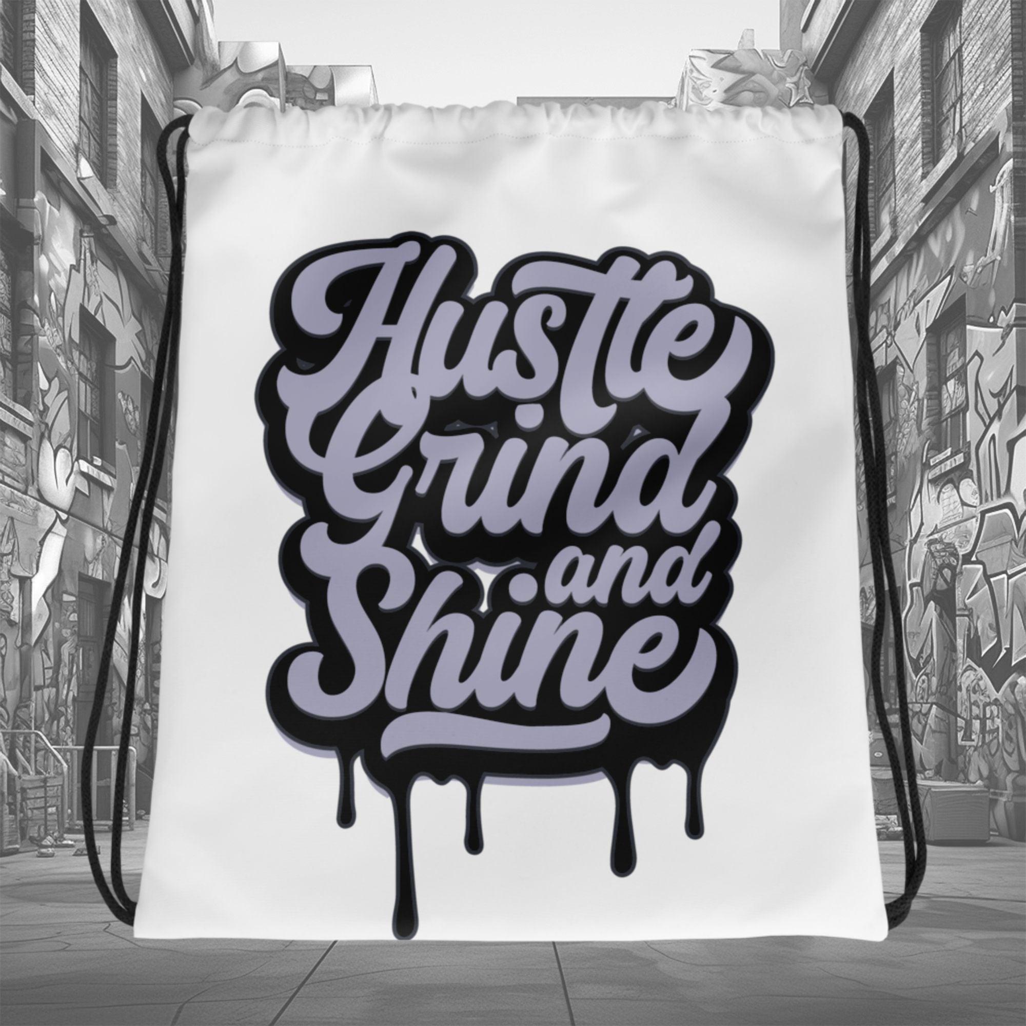 Amazing White Hustle Grind and Shine Drawstring Bag Air Jordan 8 Winterized photo.