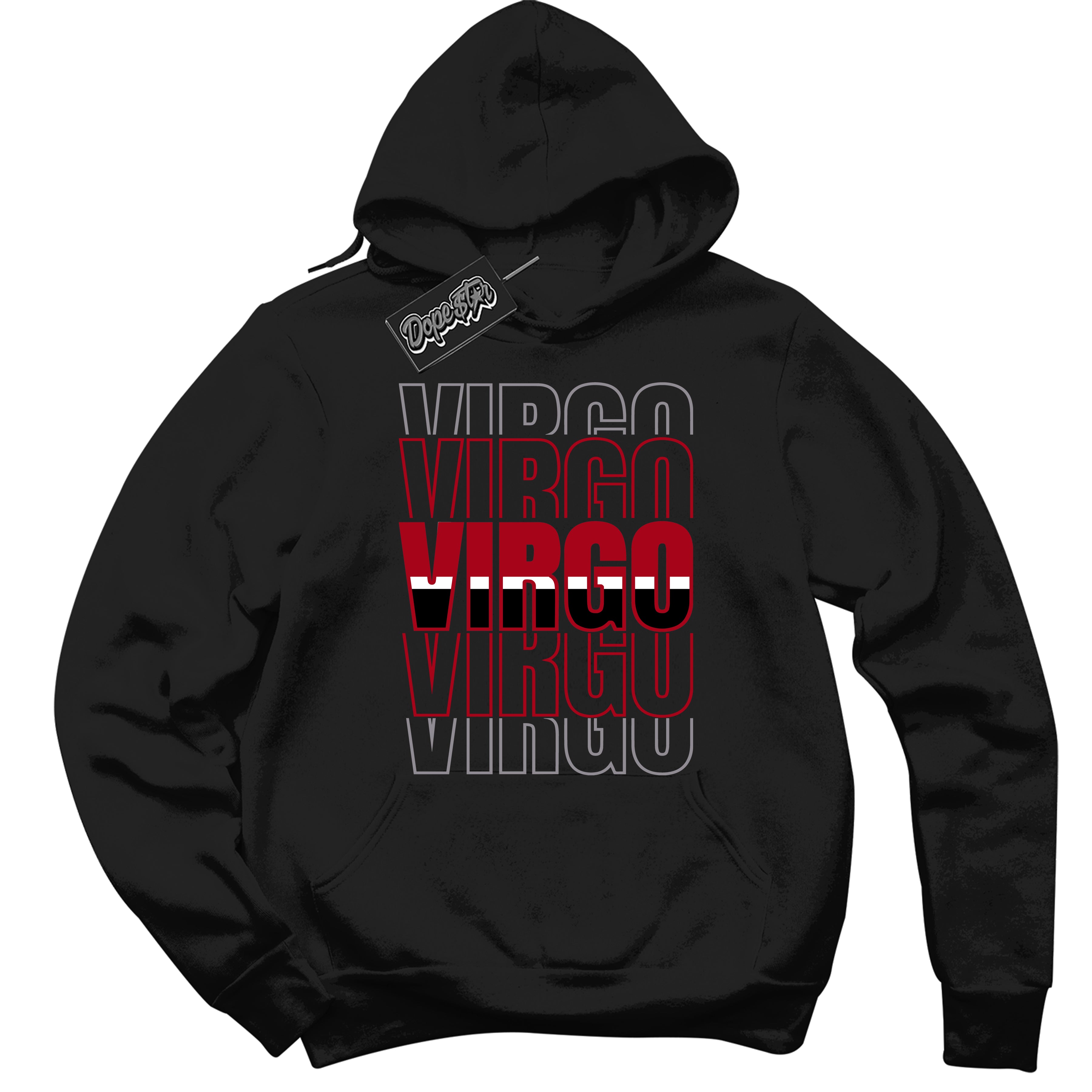 Cool Black Hoodie with “ Virgo ”  design that Perfectly Matches  Bred Reimagined 4s Jordans.