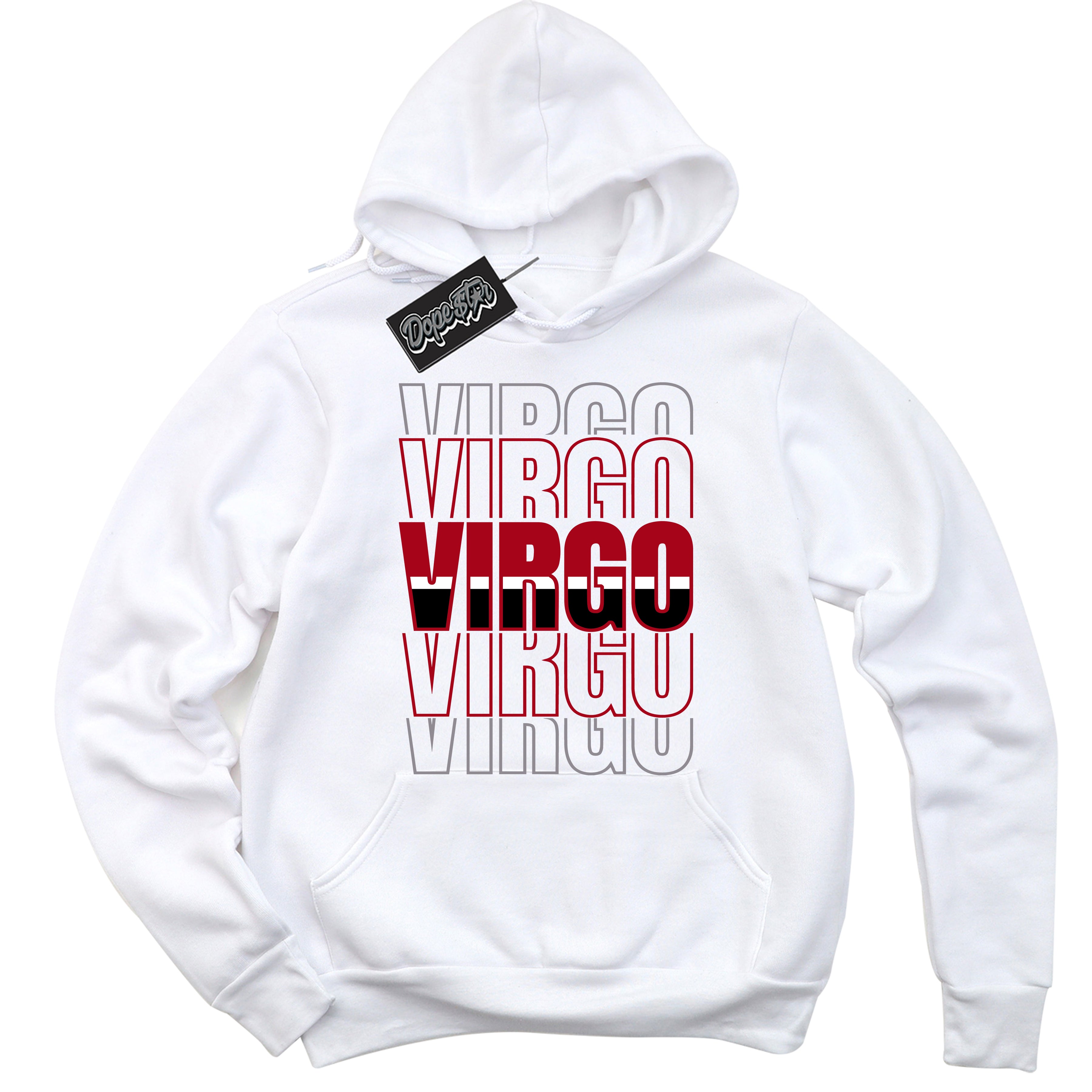 Cool White Hoodie with “ Virgo ”  design that Perfectly Matches Bred Reimagined 4s Jordans.