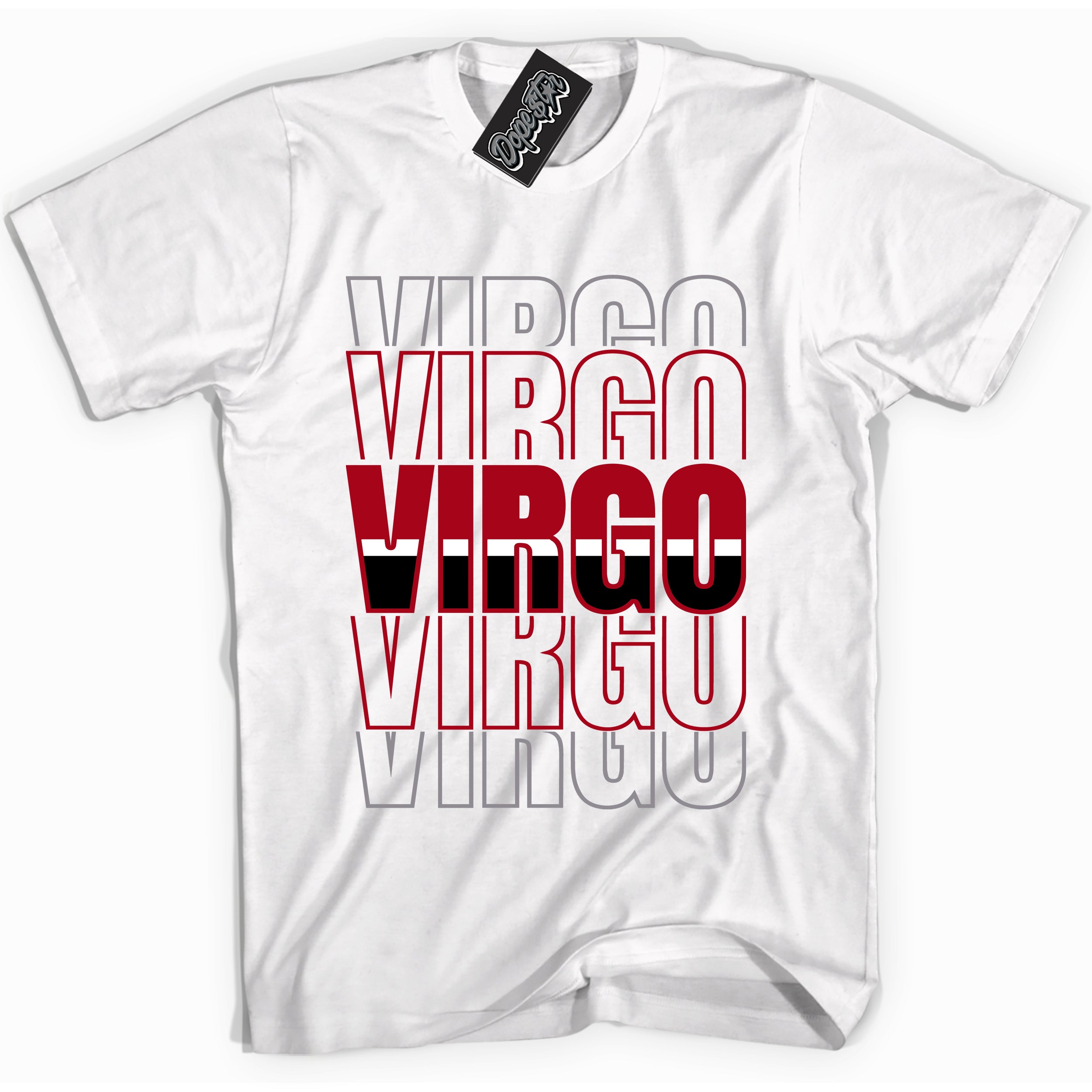 Cool White Shirt with “ Virgo” design that perfectly matches Bred Reimagined 4s Jordans.