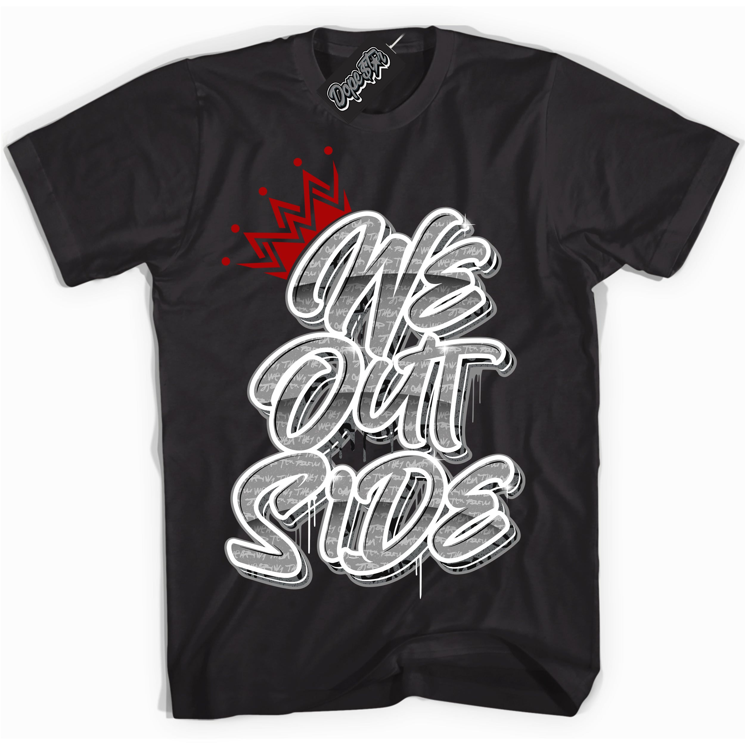 Cool Black Shirt with “ We Outside ” design that perfectly matches Rebellionaire 1s Sneakers.