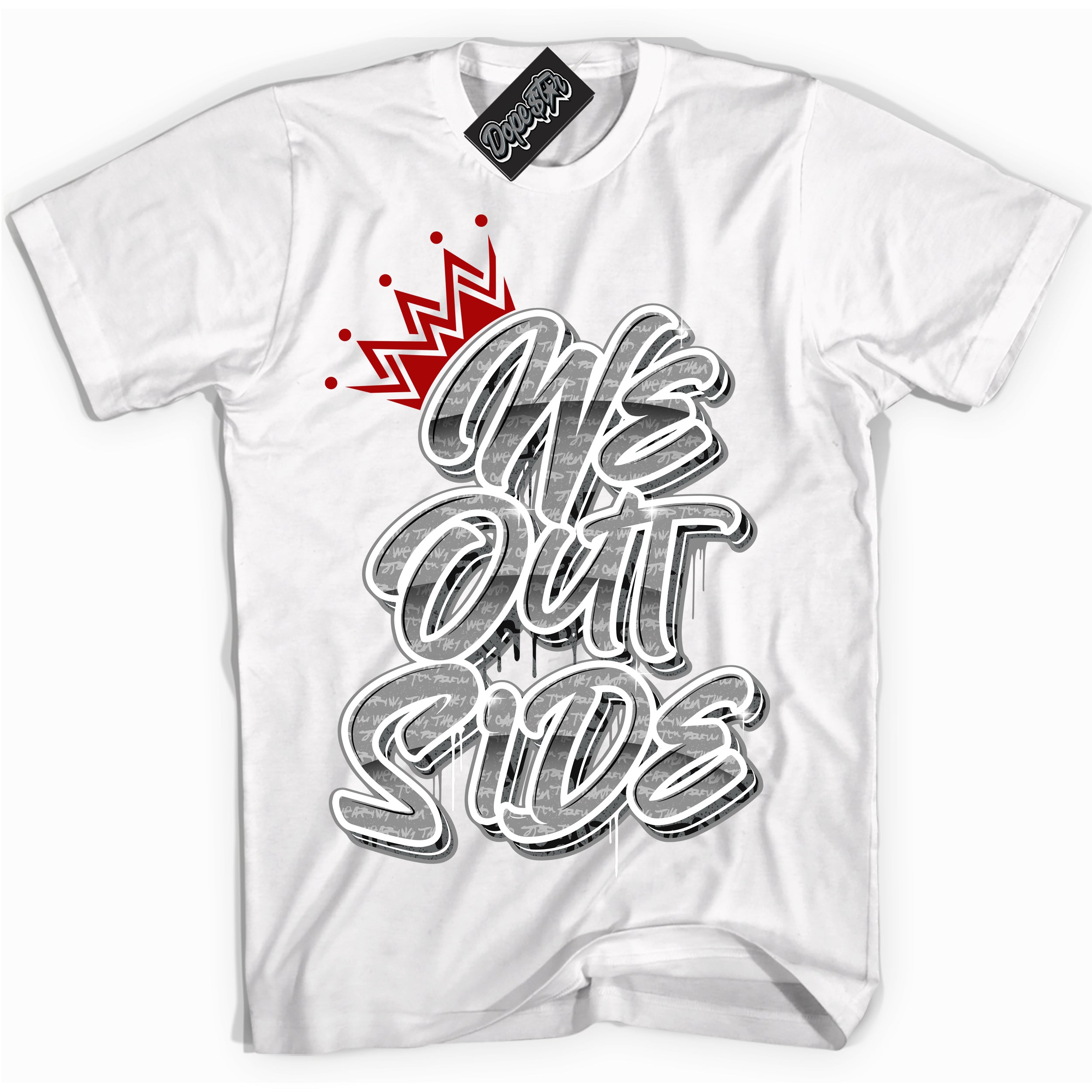 Cool White Shirt with “ We Outside ” design that perfectly matches Rebellionaire 1s Sneakers.