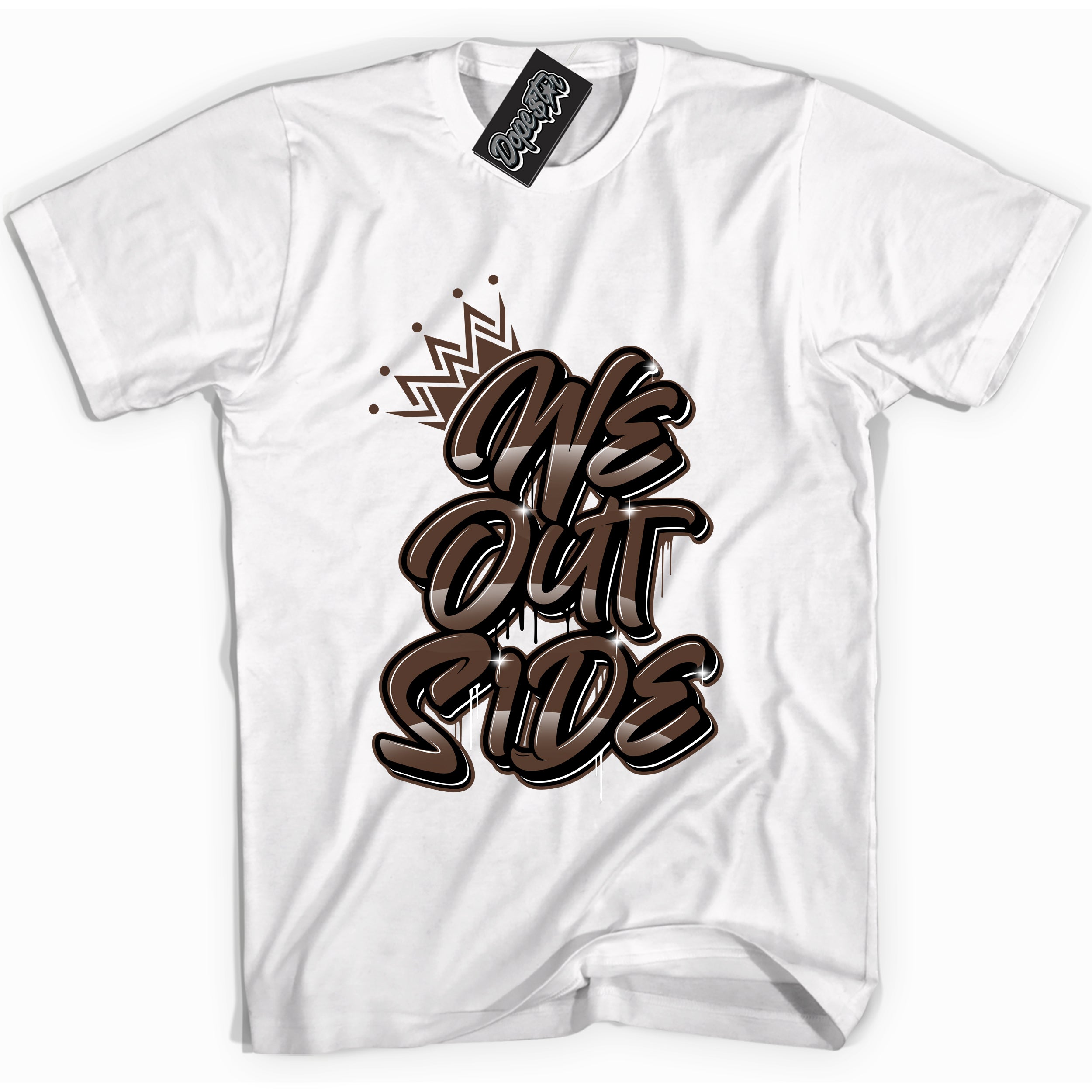 Cool White graphic tee with “ We Outside ” design, that perfectly matches Palomino 1s sneakers 