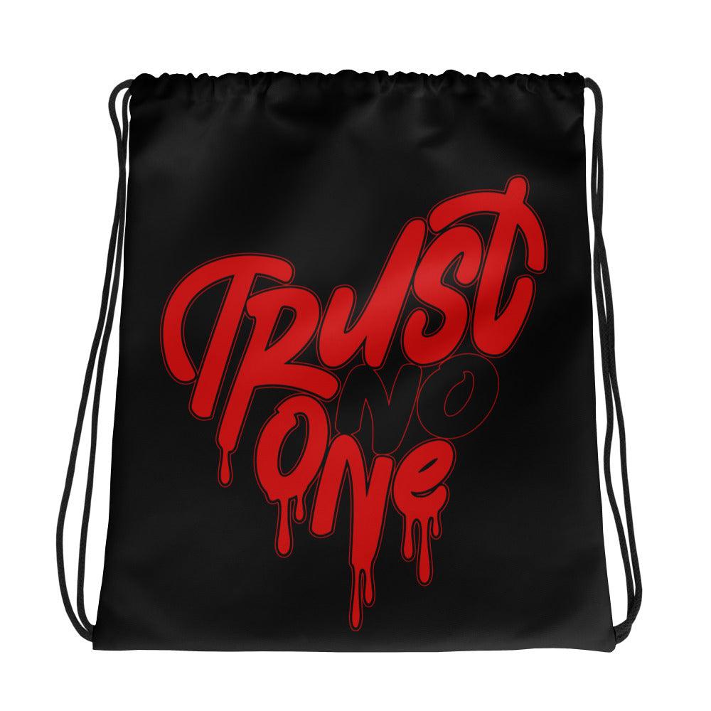 9s Chile Red Drawstring Bag Trust No One Heart - Sneaker Shirts Outlet