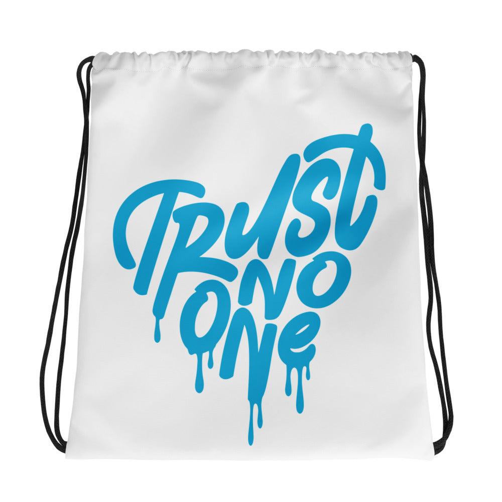 Dunks High Laser Blue Drawstring Bag Trust No One Heart - Sneaker Shirts Outlet