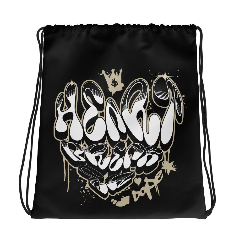 Amazing Black Heartbreaker Graffiti Drawstring Bag AIR JORDAN 11 GRATITUDE photo.