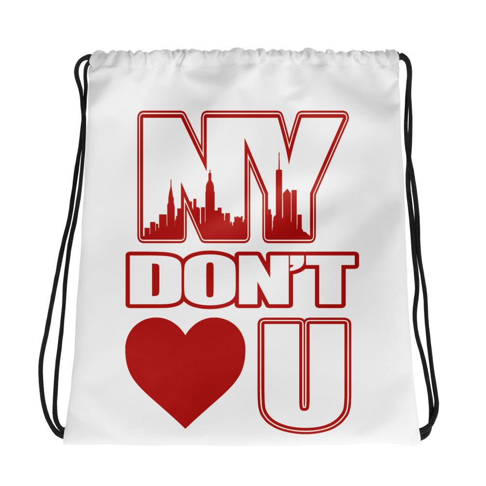 Amazing White NY Don’t Love U Drawstring Bag Air Jordan 11 Cherry photo.