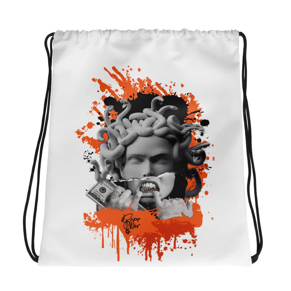 Amazing White MEDUSA Drawstring Bag Air Jordan 12 Retro WNBA All-Star Brilliant Orange photo.