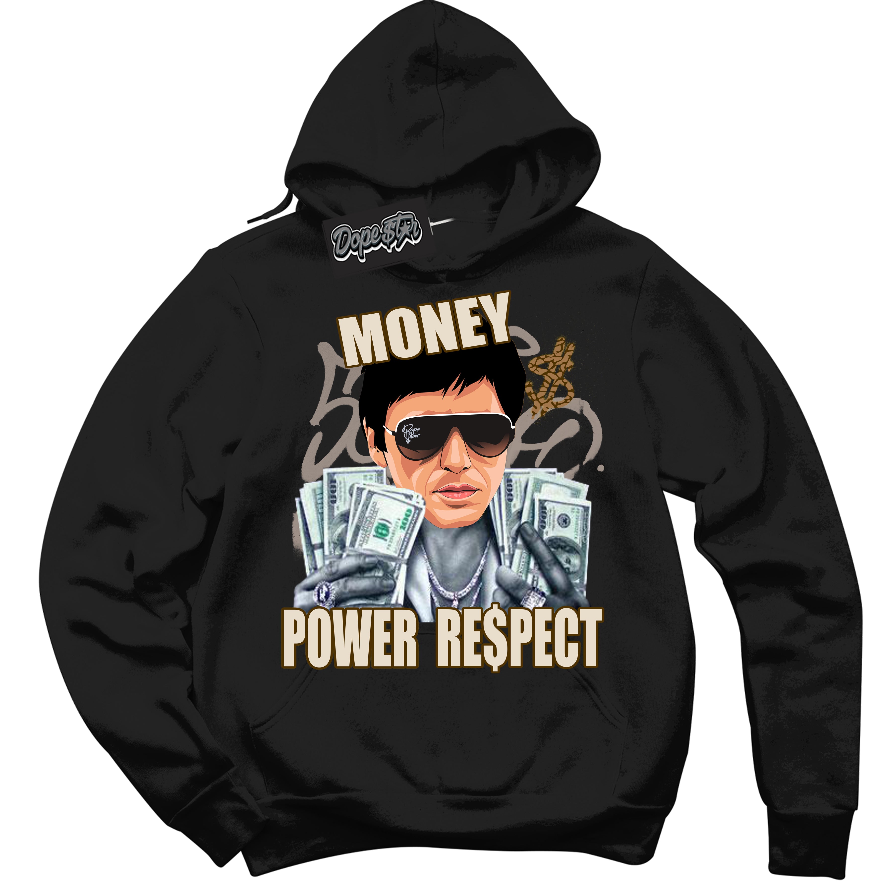 Cool Black Graphic DopeStar Hoodie with “ Tony Montana “ print, that perfectly matches Palomino 3s sneakers