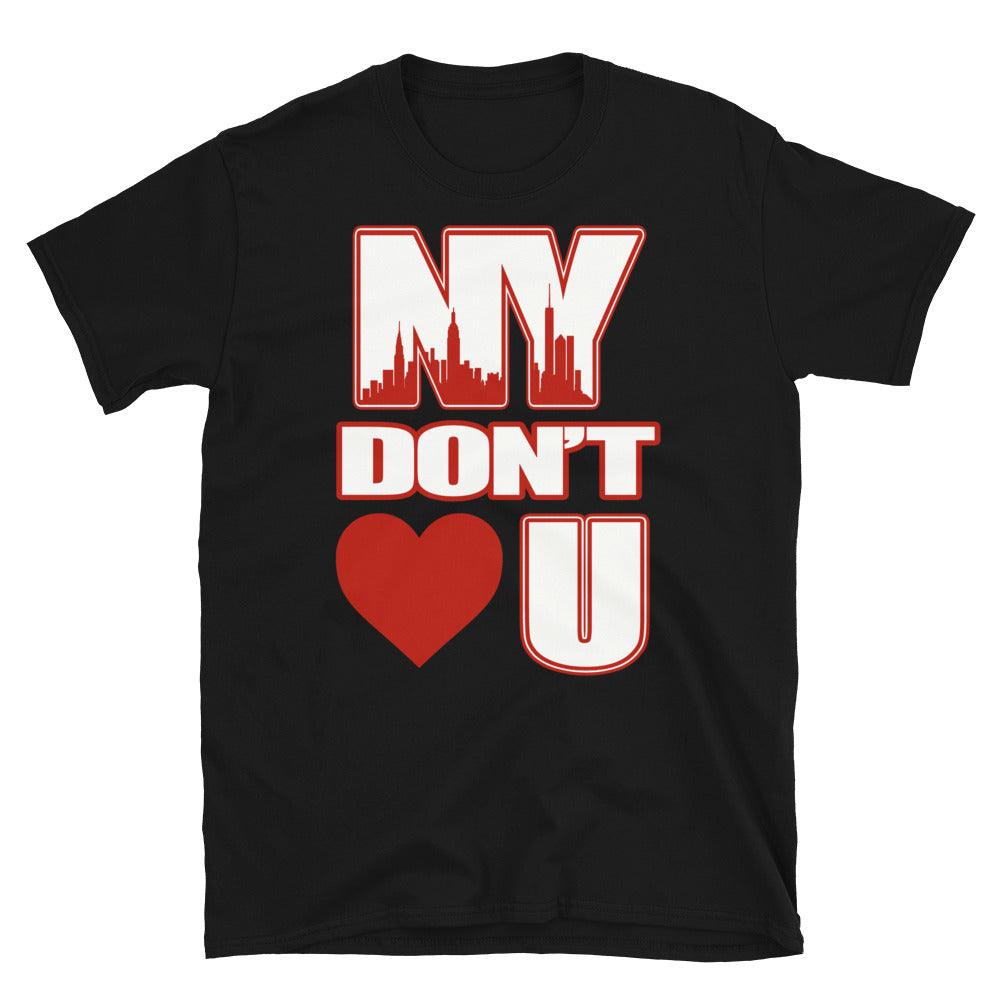 Nike Dunk High White Picante Red - NY Don't Love You - Sneaker Shirts Outlet