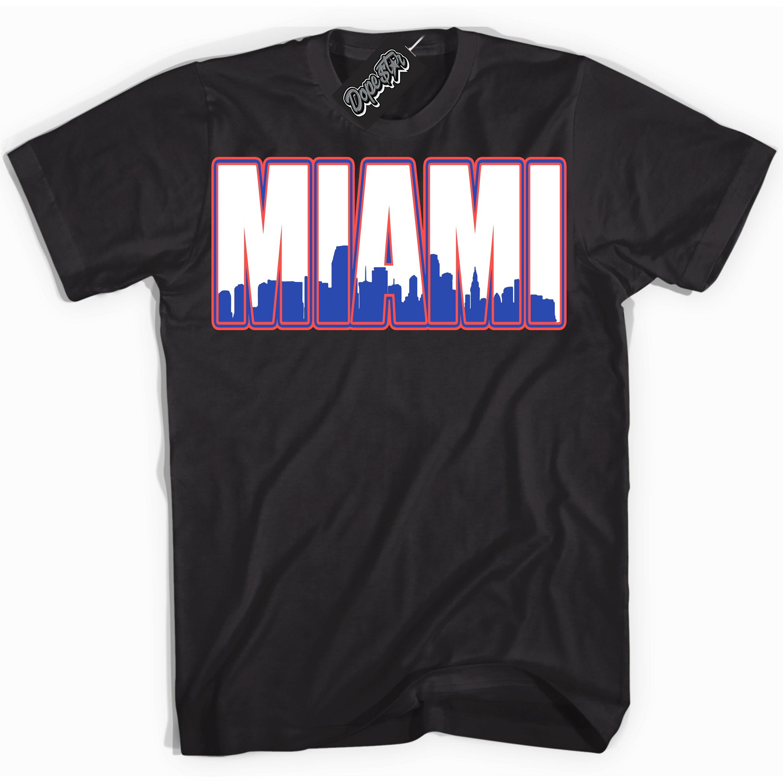 Cool Black Shirt with “ Miami ” design that perfectly matches Ultramarine 180s Sneakers.