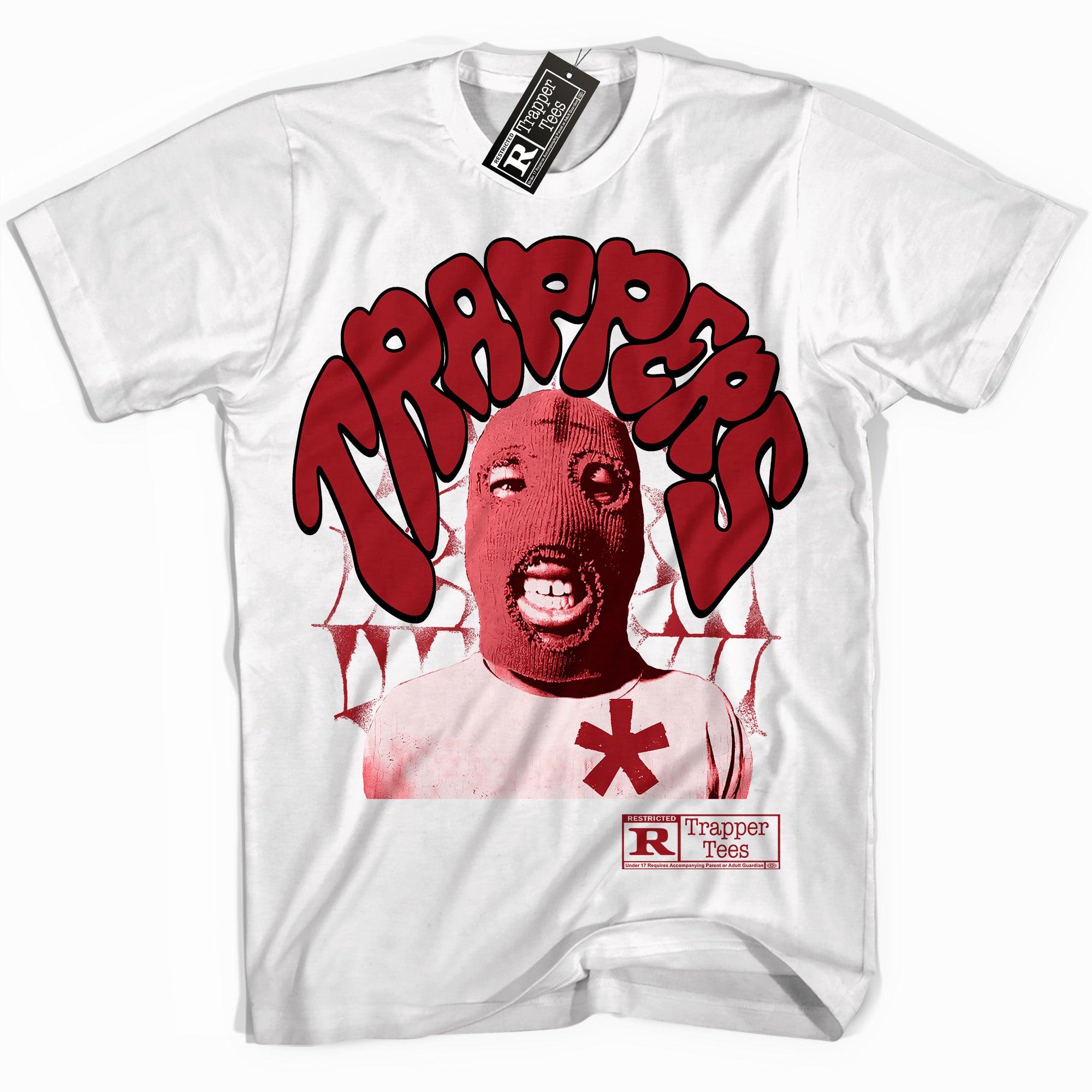 Cool White graphic tee with “ Trapper Ski Mask ” print, that perfectly matches Air Jordan 12 Cherry sneakers