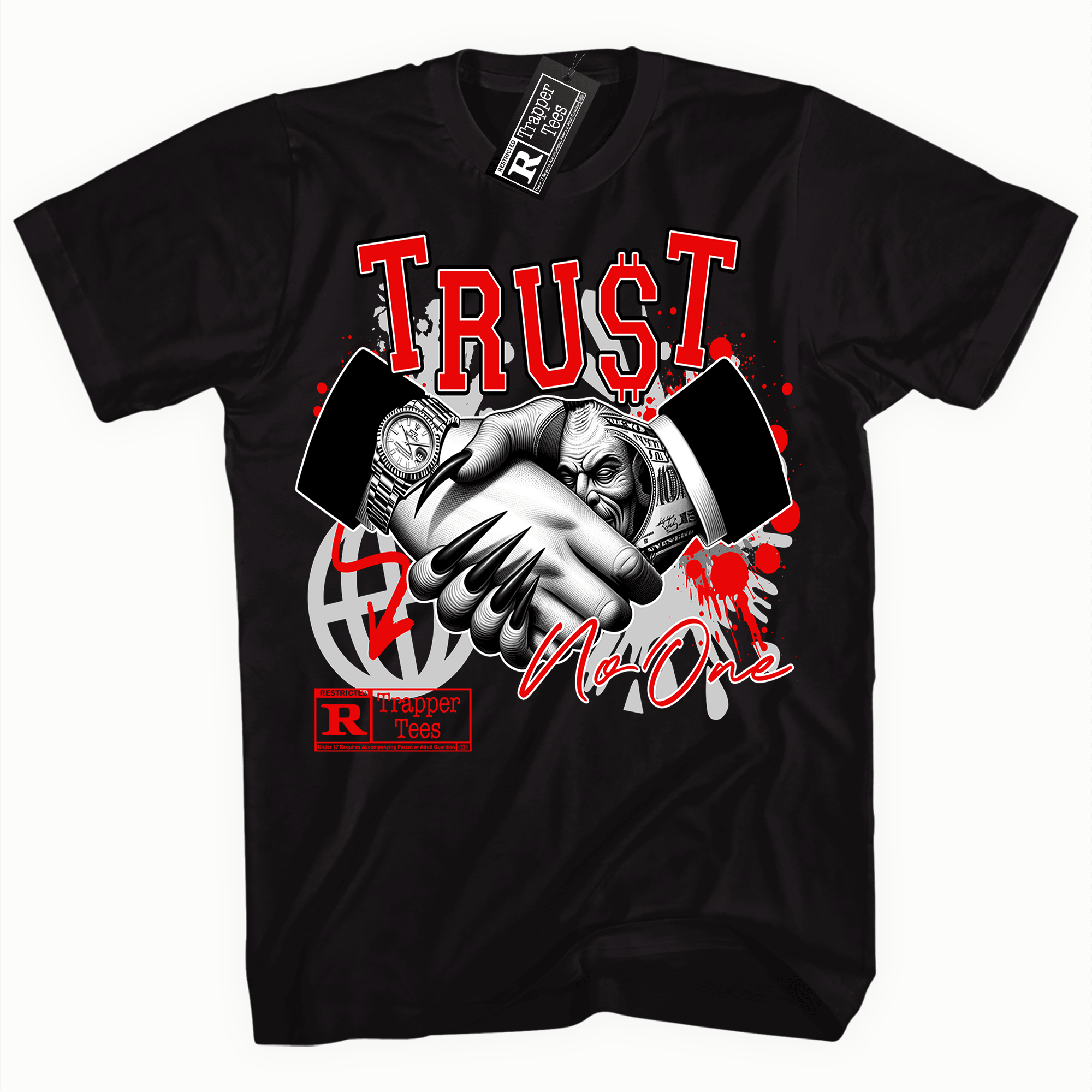 Cool Black graphic tee with Trust No One Shirt