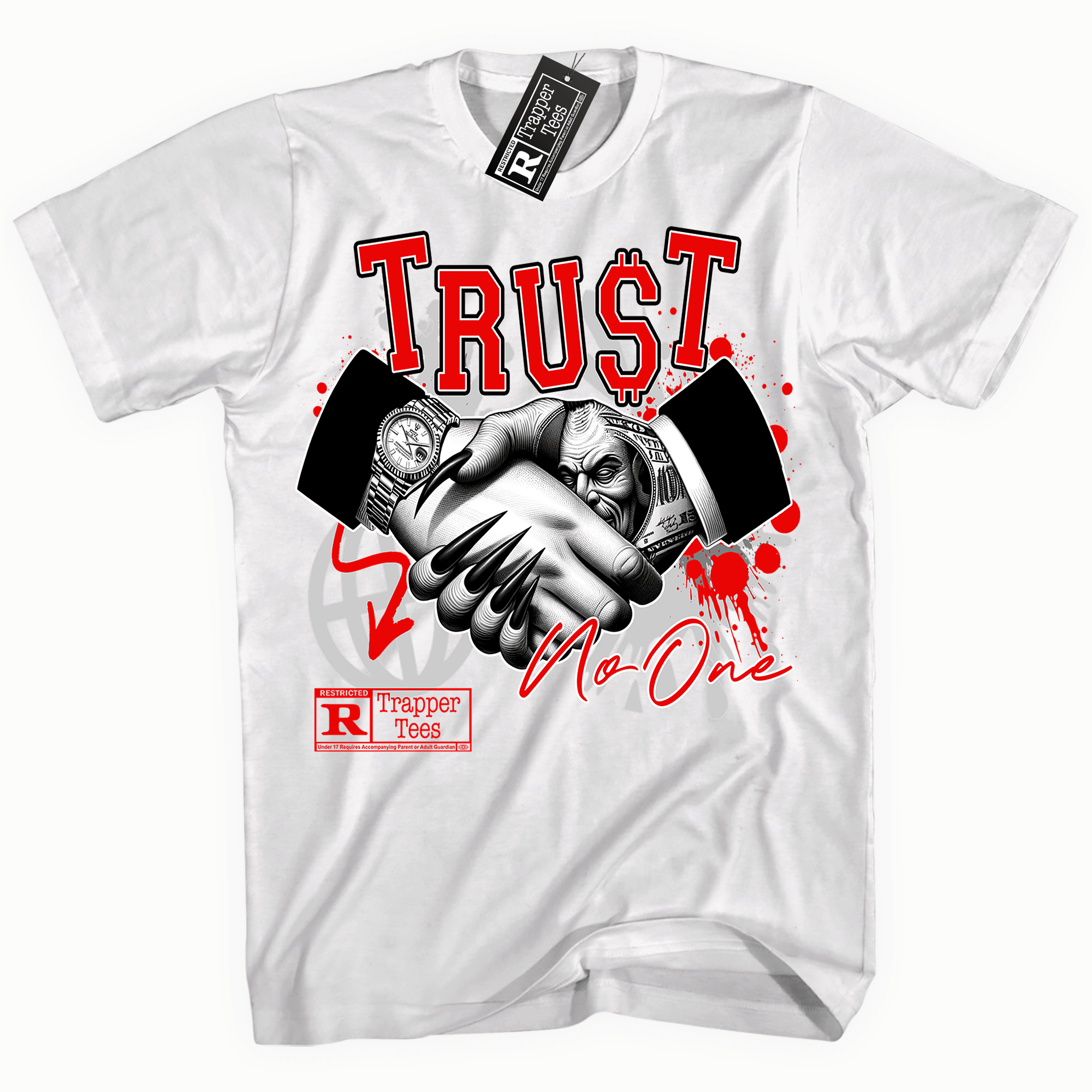 Cool White graphic tee with Trust No One Shirt