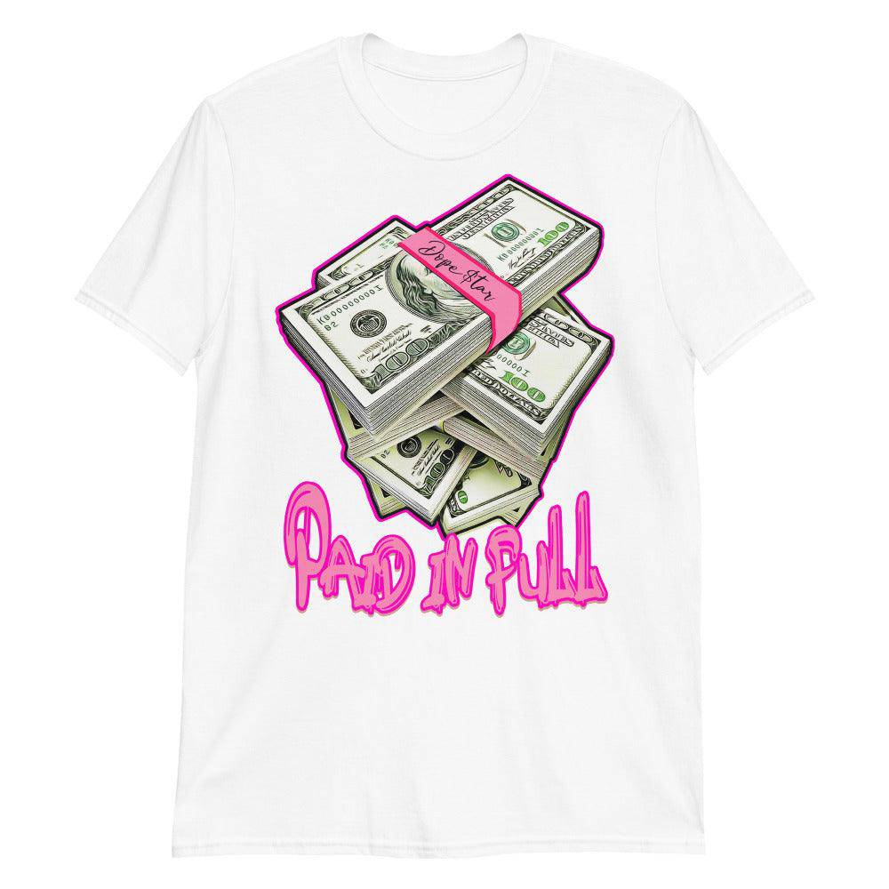 14s Low Shocking Pink Shirt Paid In Full