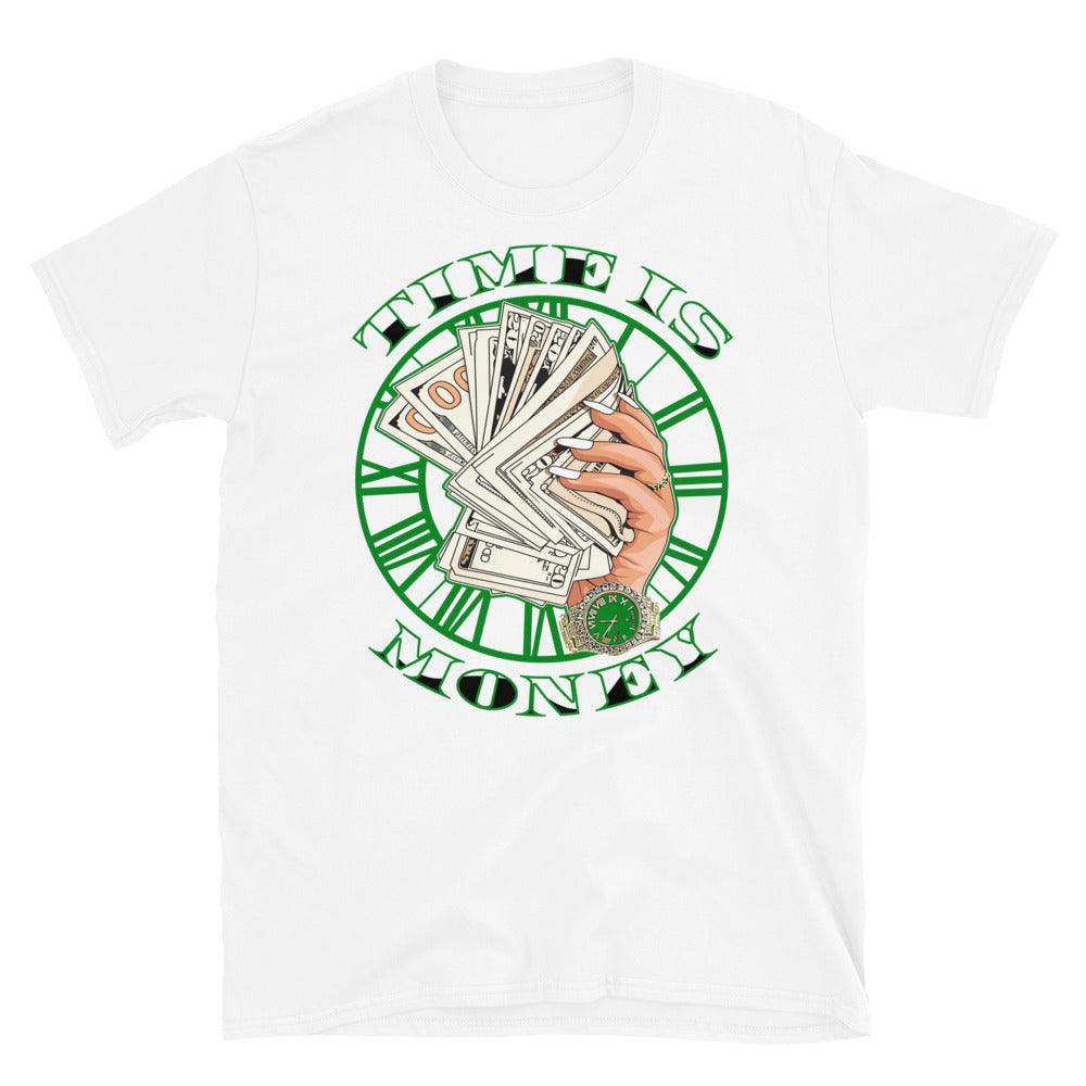 Air Jordan 1 Low Lucky Green Shirt - Time Is Money - Sneaker Shirts Outlet