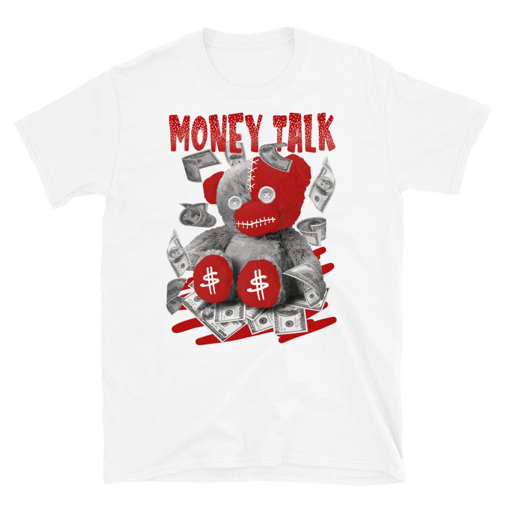 Nike Dunk High White Picante Red - Money Talk Bear - Sneaker Shirts Outlet