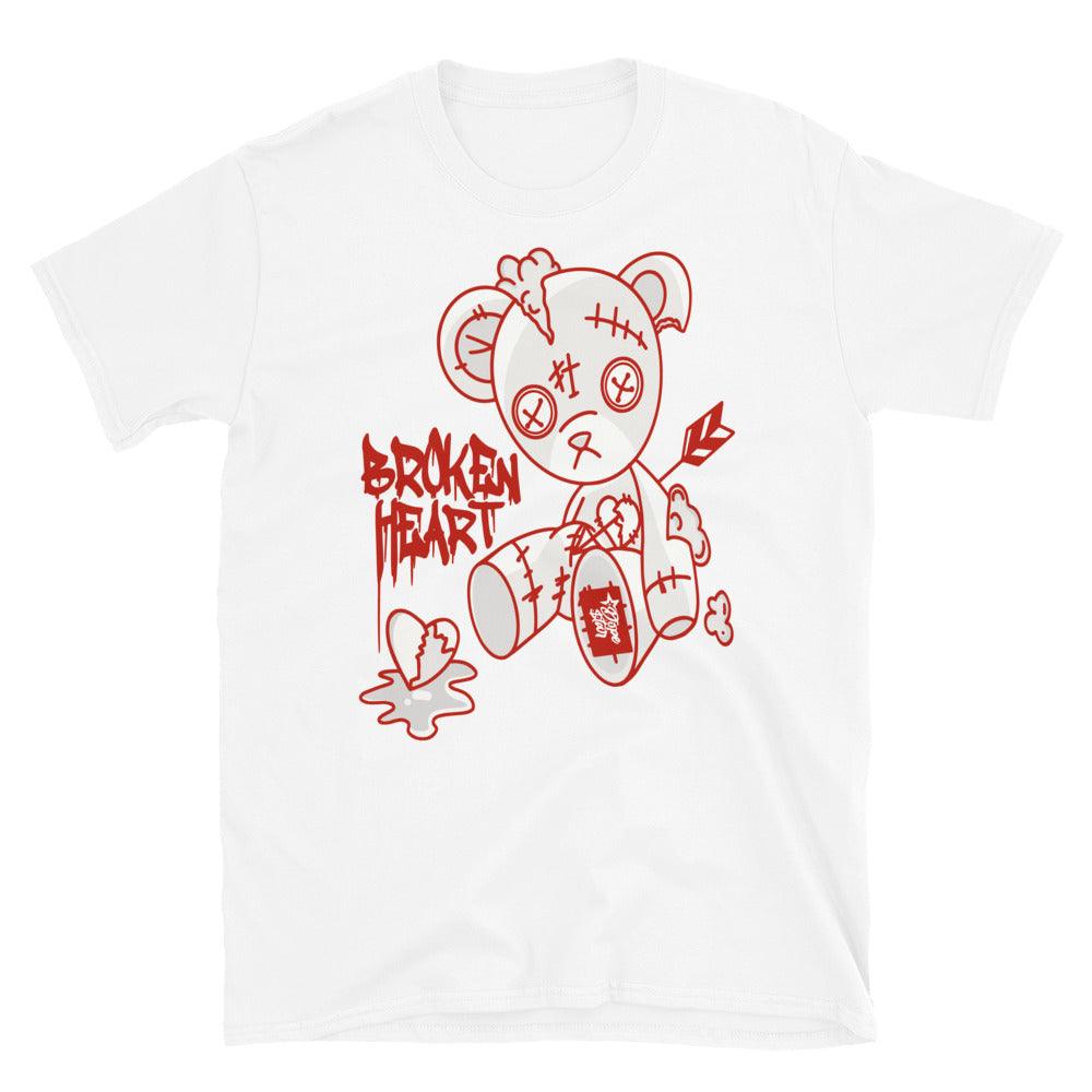 Nike Dunk High White Picante Red - Broken Heart Bear - Sneaker Shirts Outlet