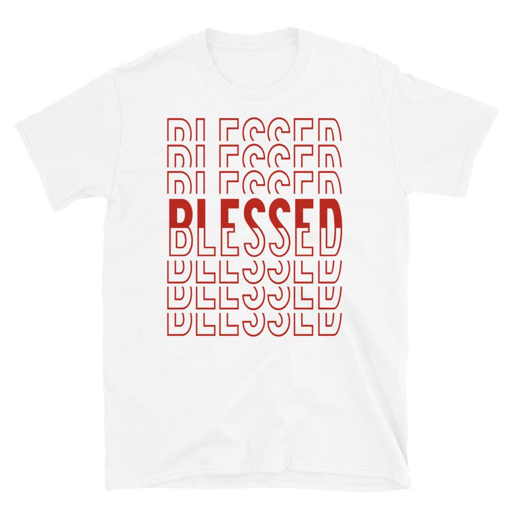Nike Dunk High White Picante Red - Blessed - Sneaker Shirts Outlet