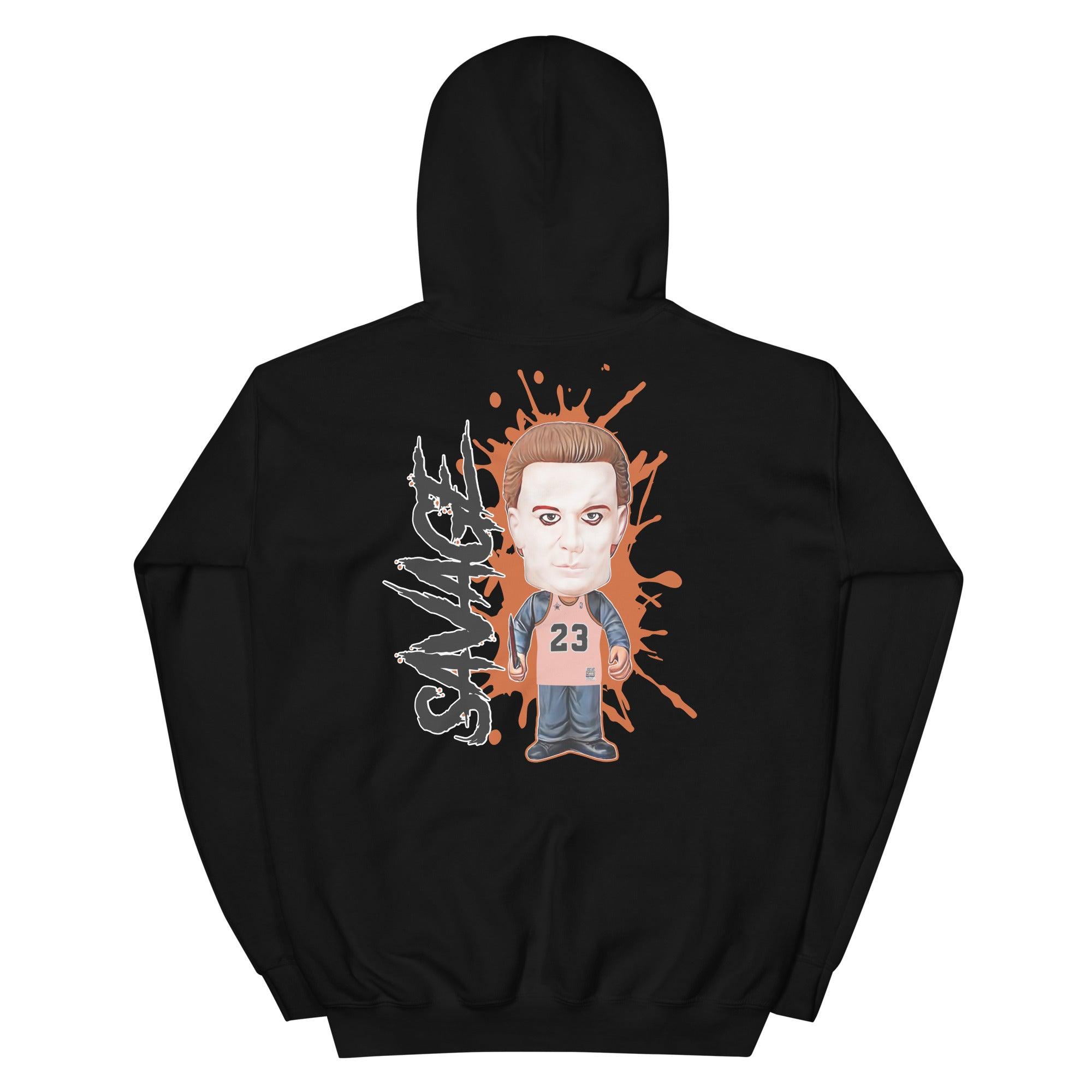 1s Mid Orange Black Hoodie – Savage - Sneaker Shirts Outlet