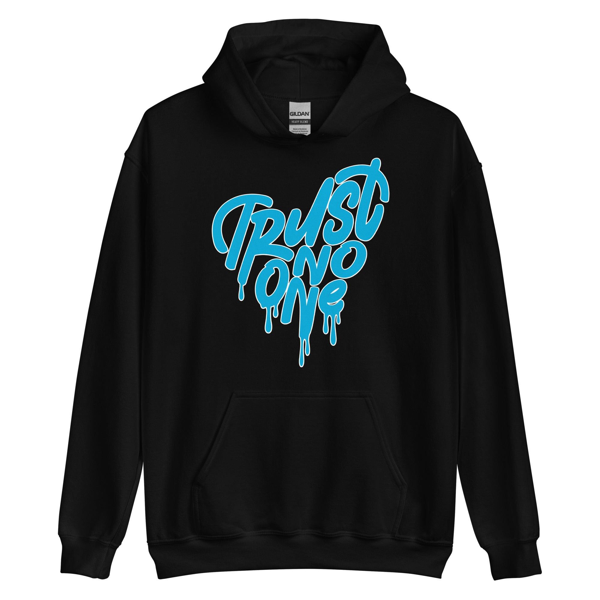 Dunks High Laser Blue Hoodie Trust No One Heart - Sneaker Shirts Outlet